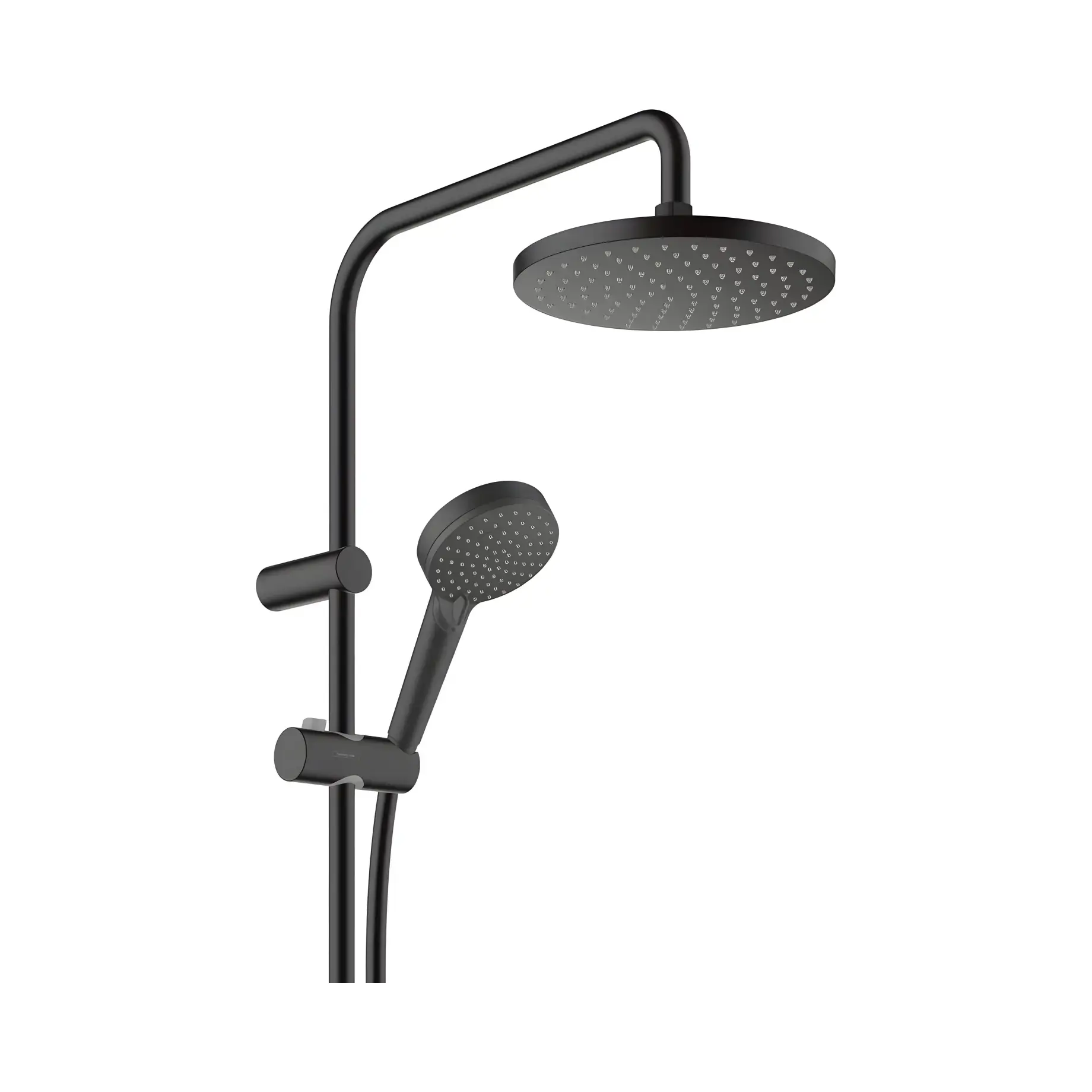Душова система з термостатом Vernis Blend Hansgrohe 26089670 Matt Black — бічний ракурс