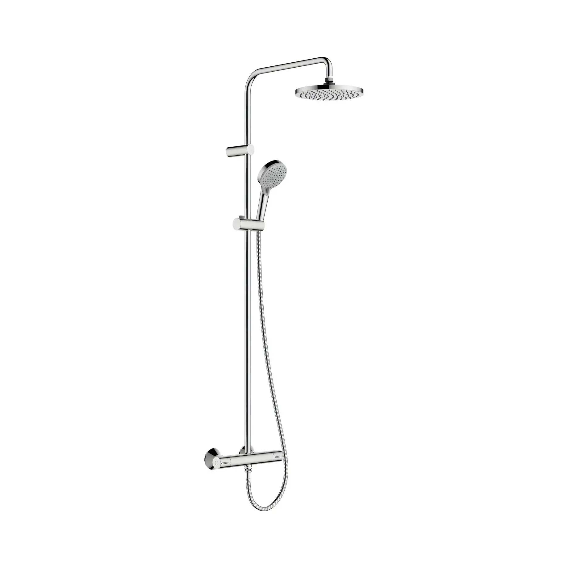 Душова система з термостатом Vernis Blend Hansgrohe 26276000 Chrome — вид на білому тлі