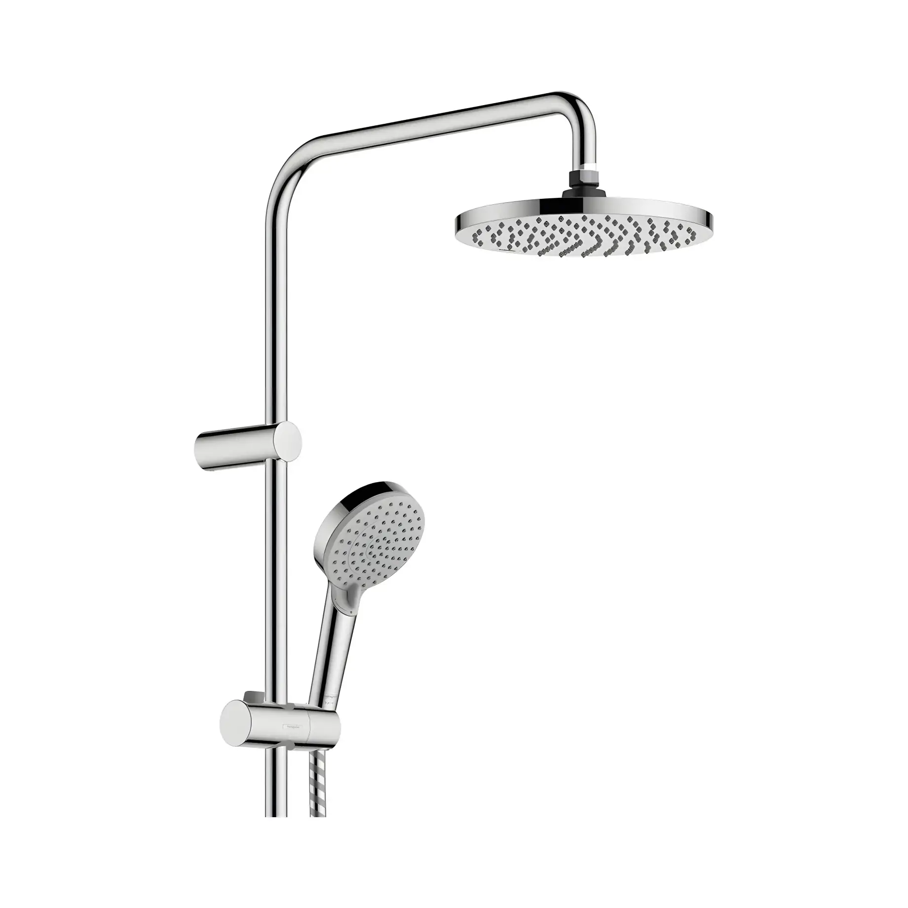 Душова система з термостатом Vernis Blend Hansgrohe 26276000 Chrome — у встановленому вигляді