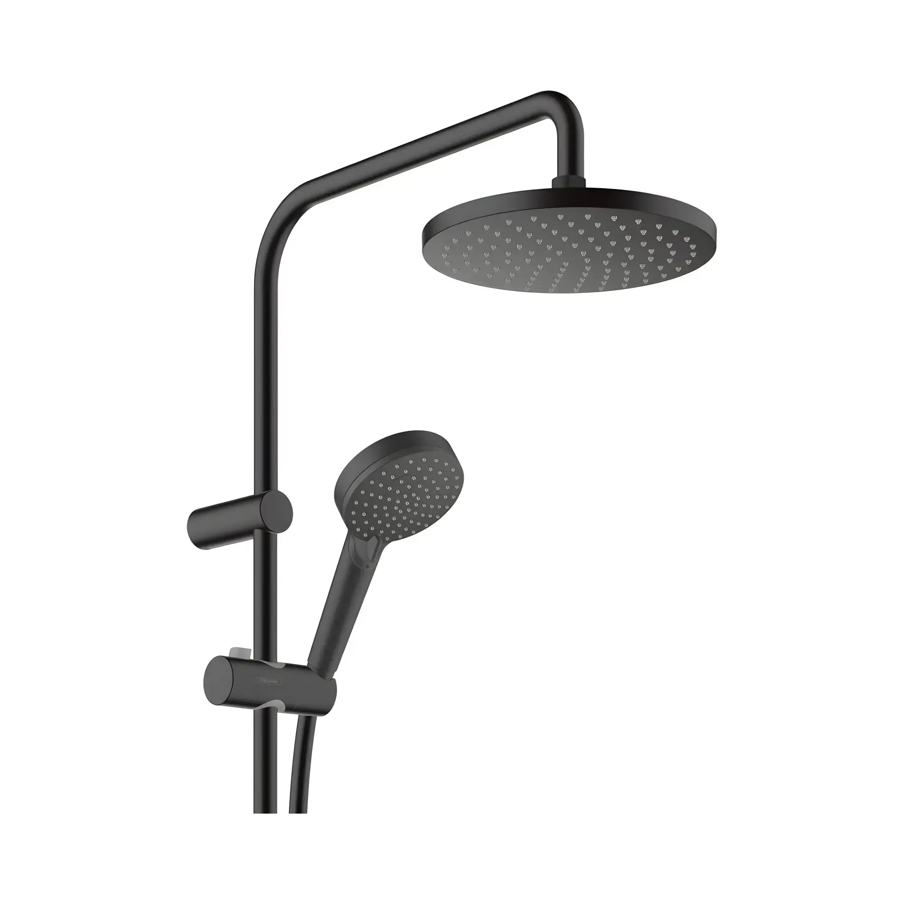 Душова система з термостатом Vernis Blend Hansgrohe 26276670 Matt Black — бічний ракурс
