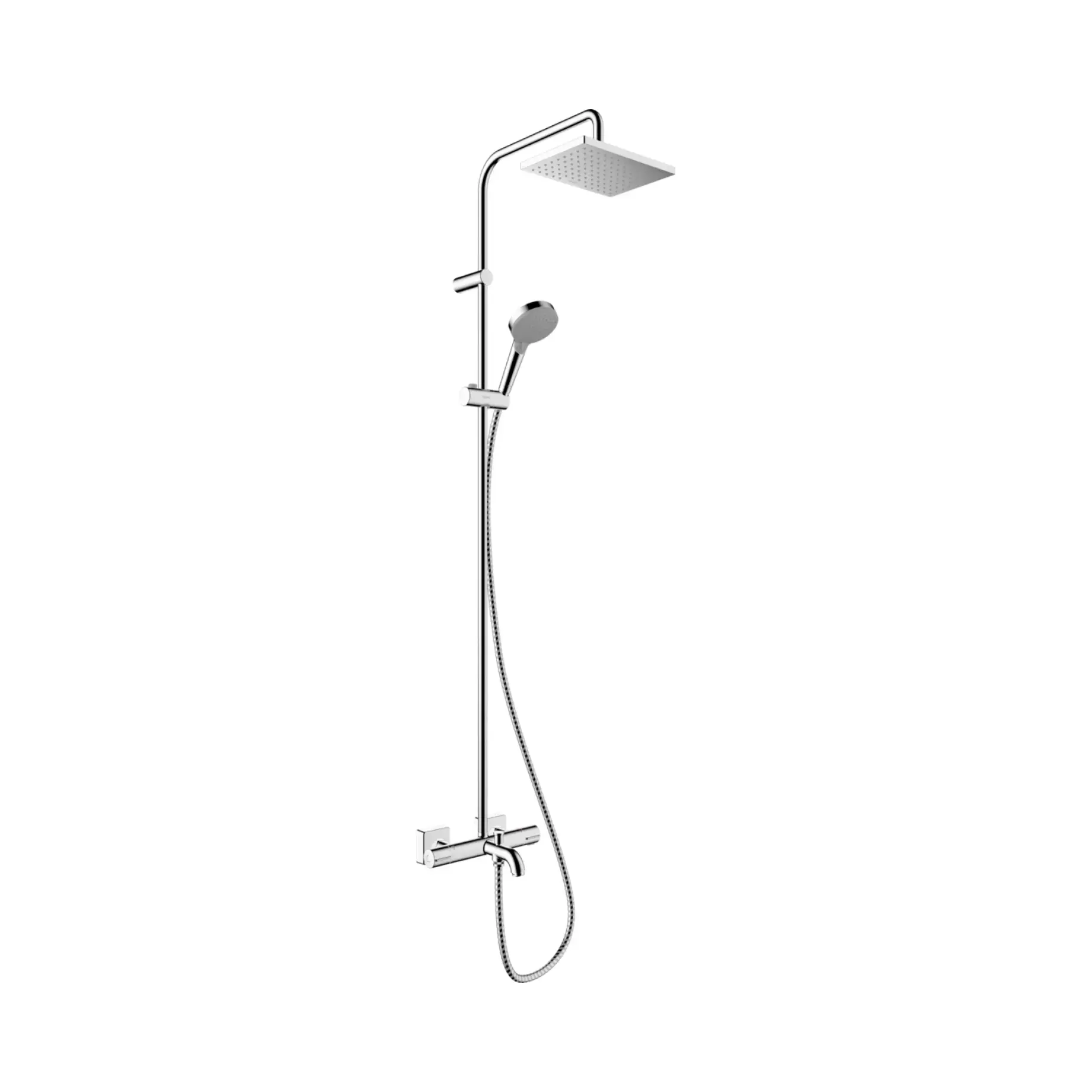 Душова система Vernis Shape Showerpipe 230 1jet з термостатом для ванни Hansgrohe 26284000 — вид на білому тлі