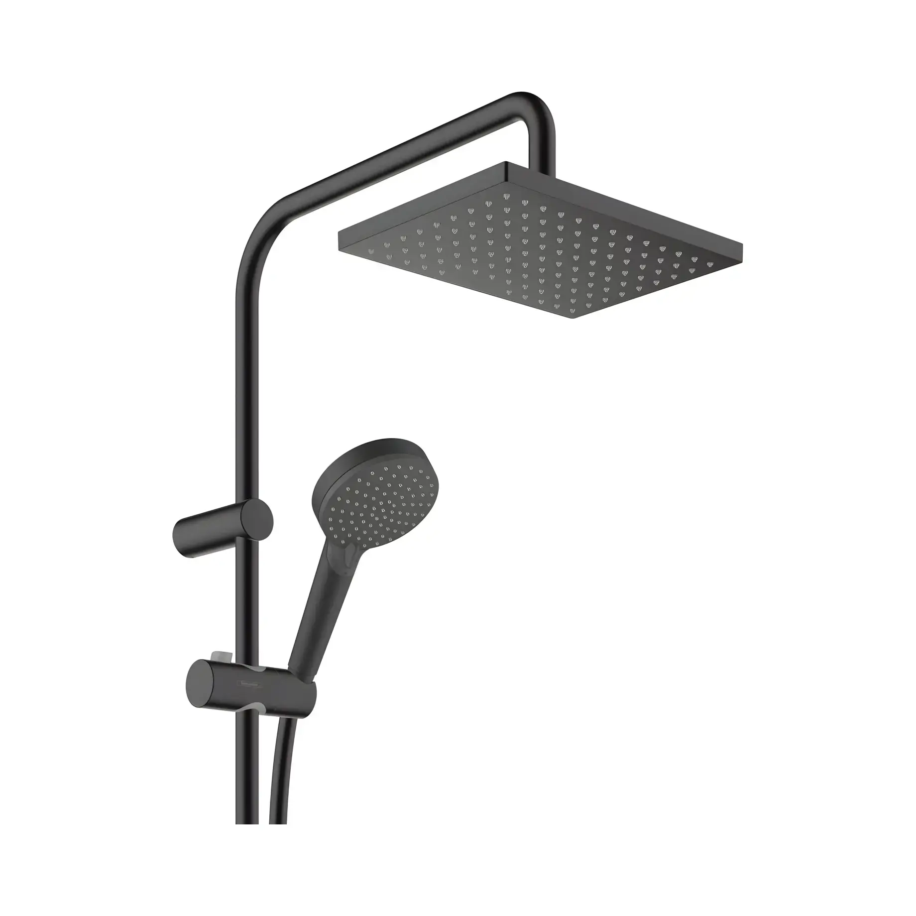 Душова система з термостатом Vernis Shape Hansgrohe 26286670 Matt Black — вид спереду