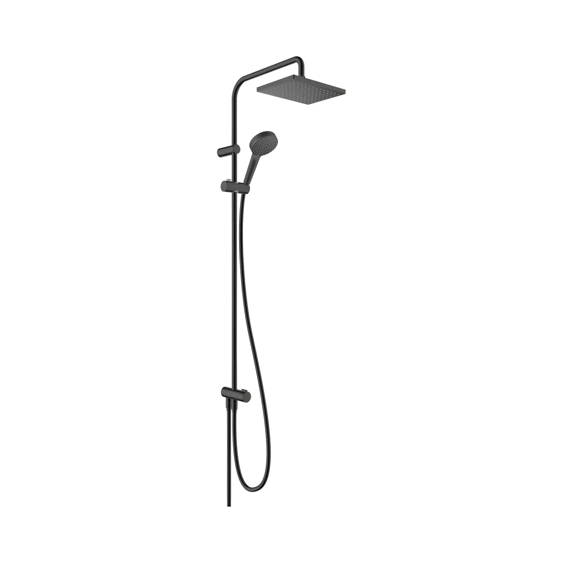 Душова система Vernis Shape Reno EcoSmart Hansgrohe 26289670 Black Matt — вид на білому тлі