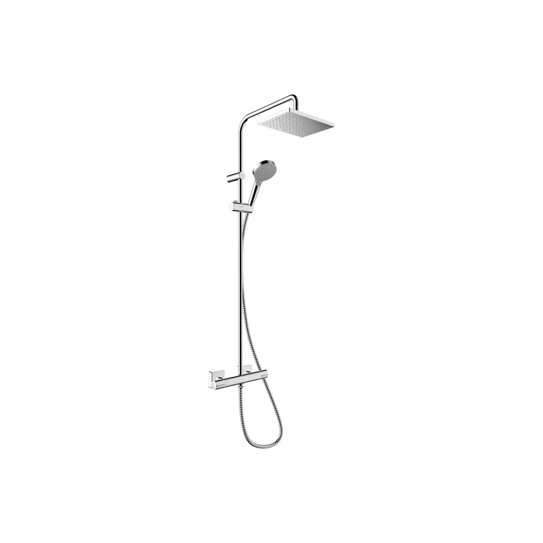 Душова система з термостатом Vernis Shape Hansgrohe 26319000 Chrome — вид на білому тлі