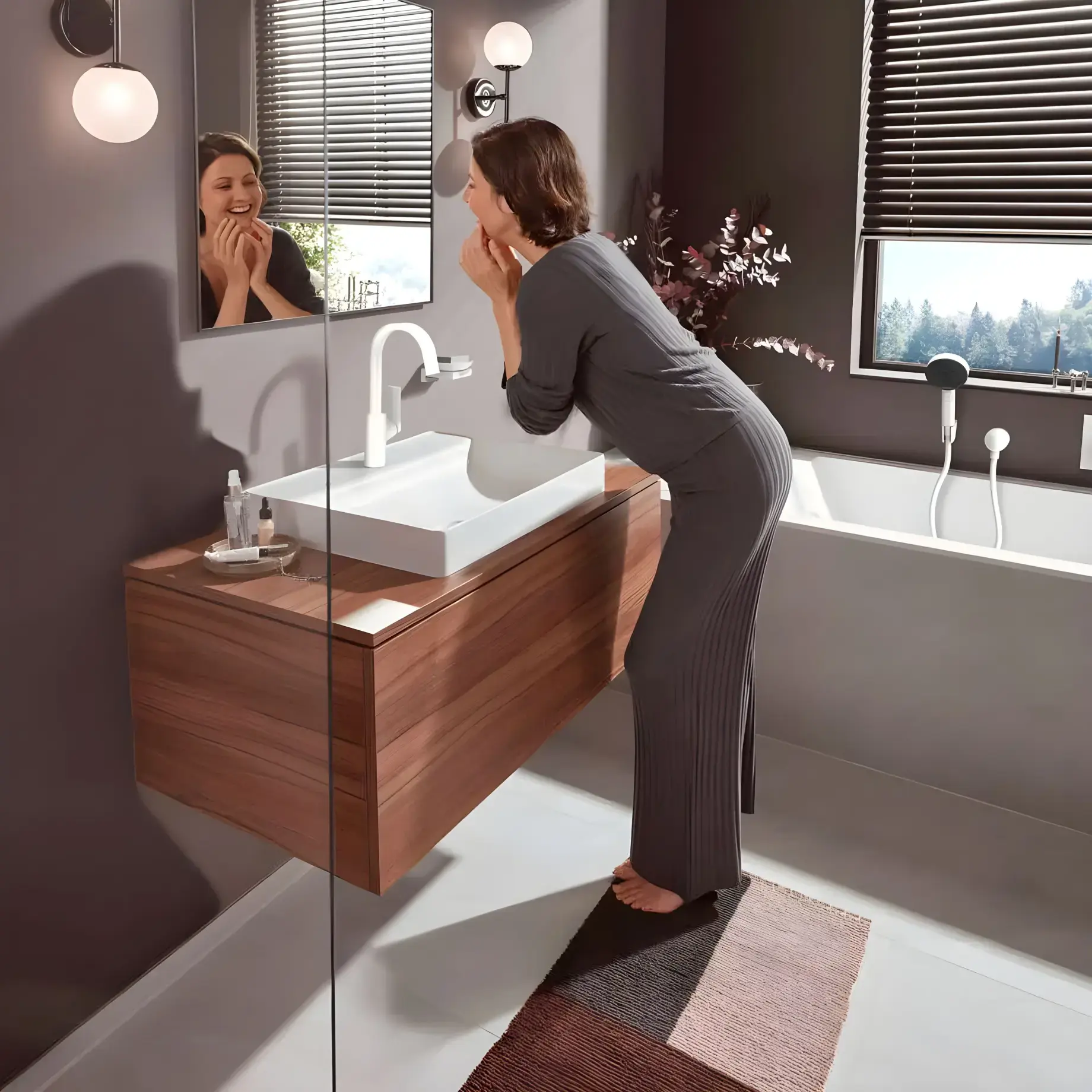Змішувач для раковини Vivenis Hansgrohe 75030700 White Matt — вид спереду