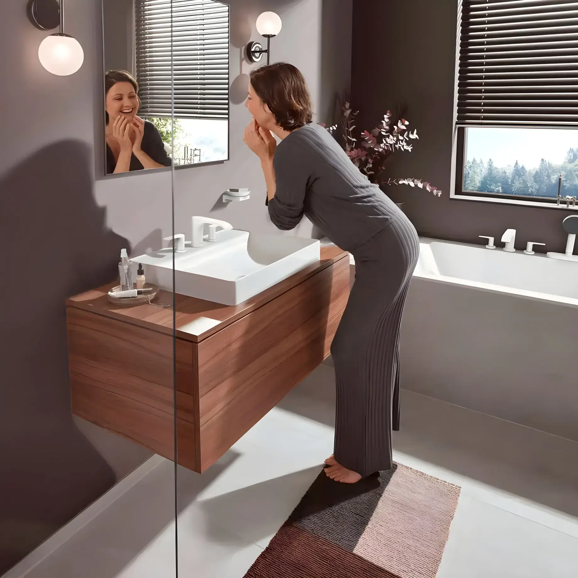 Змішувач для раковини Vivenis Hansgrohe 75033700 White Matt — бічний ракурс
