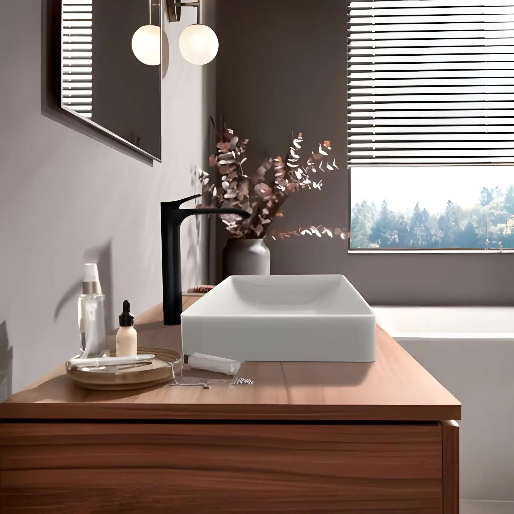 Змішувач для раковини Vivenis Hansgrohe 75042670 Matt Black — вид спереду