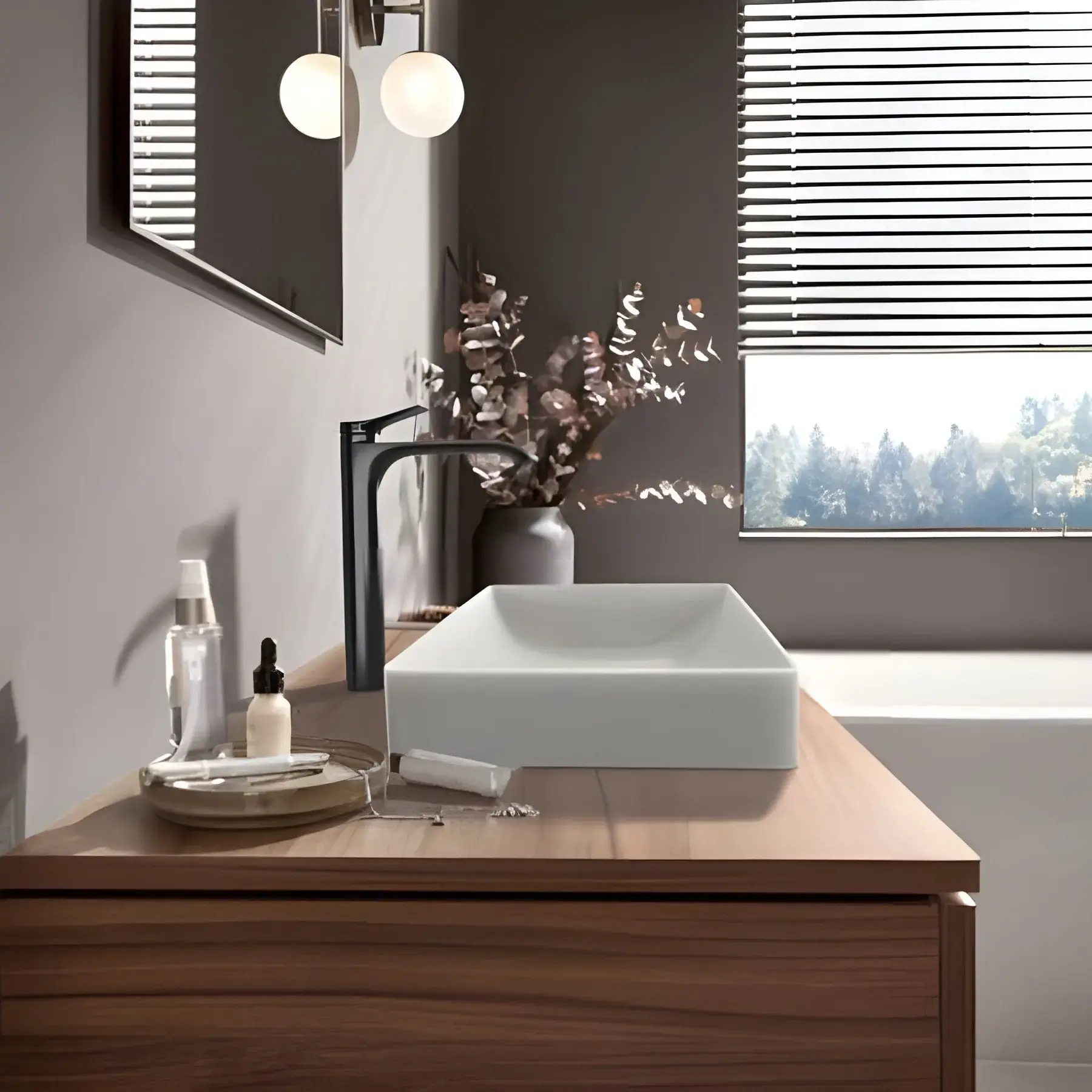 Змішувач для раковини Vivenis Hansgrohe 75045340 Brushed Black Chrome — вид спереду