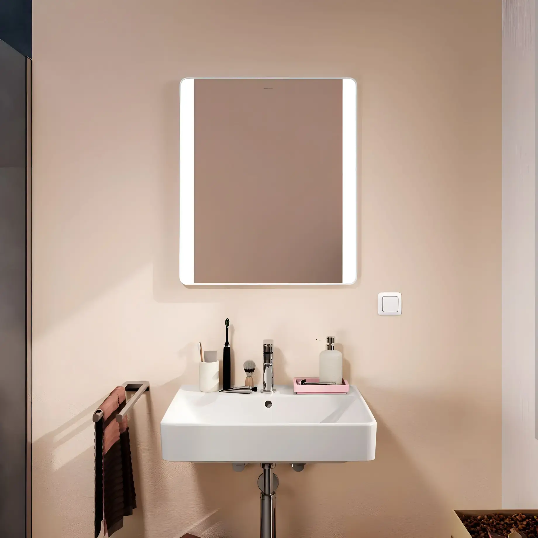 Дзеркало Xarita Lite Q Hansgrohe 54962700 Matt White — вид спереду
