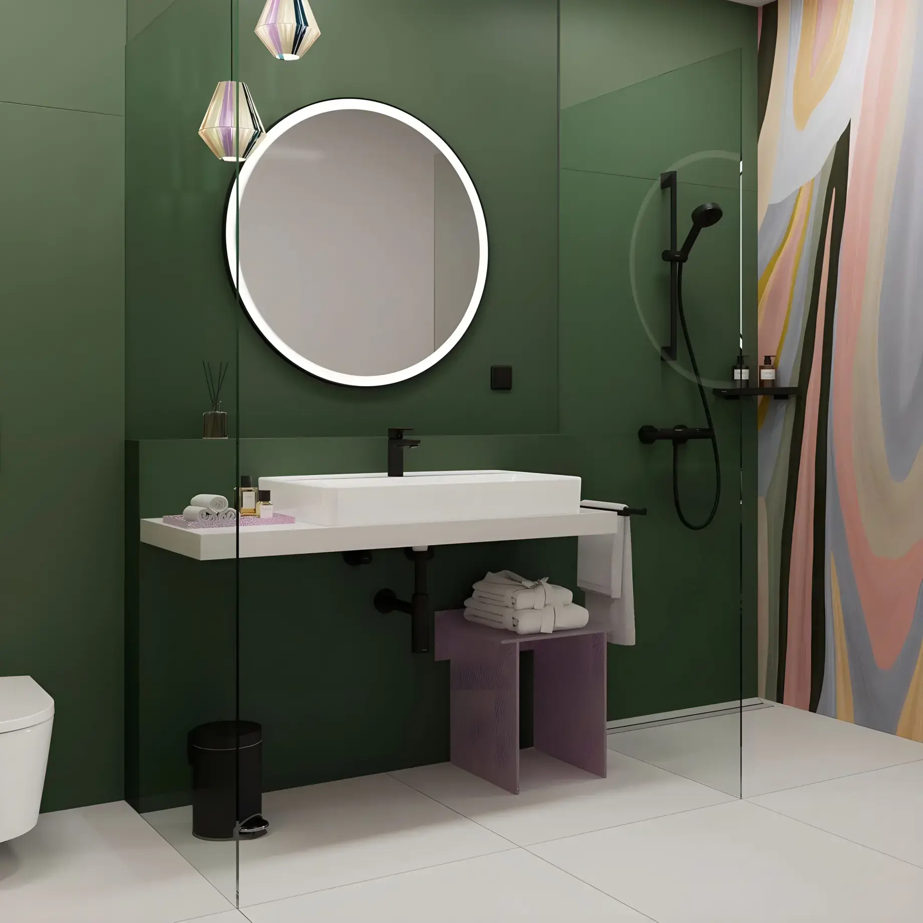 Дзеркало Xarita Lite S Hansgrohe 54967670 Matt Black — вид спереду