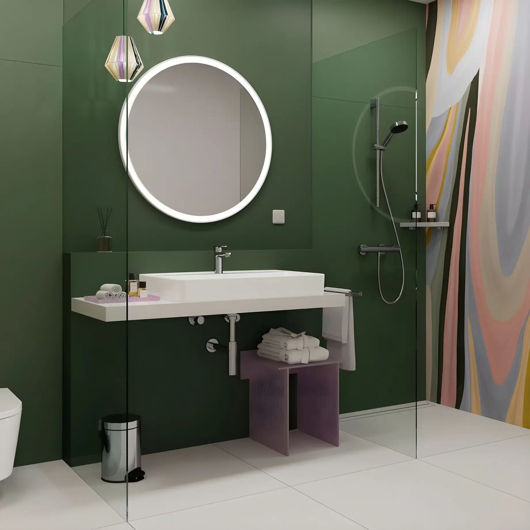 Дзеркало Xarita Lite S Hansgrohe 54967700 Matt White — вид спереду