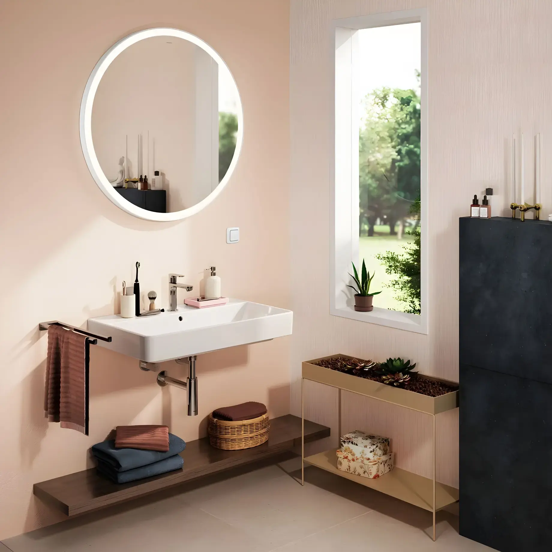 Дзеркало Xarita Lite S Hansgrohe 54967700 Matt White — вид згори