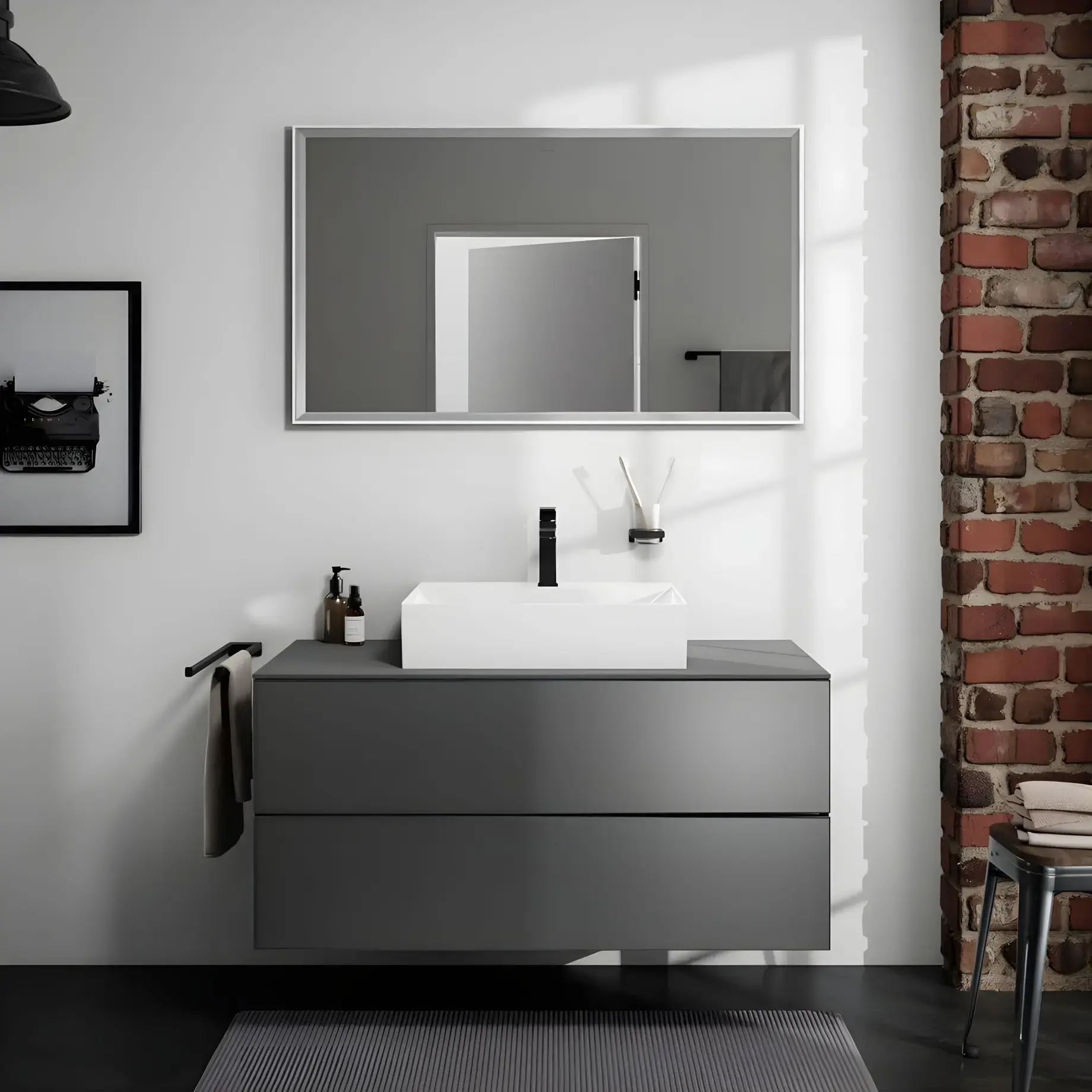 Дзеркало Xarita E Hansgrohe 54985700 — бічний ракурс