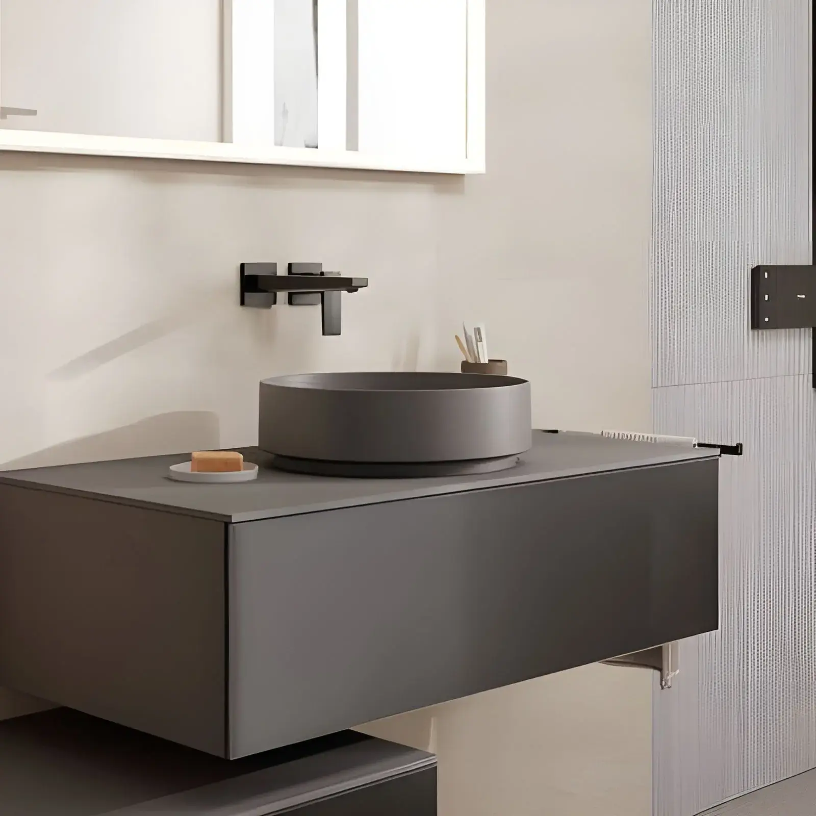 Умивальник Xuniva Evo S Hansgrohe 60323760 Slate Matt Grey — вид спереду