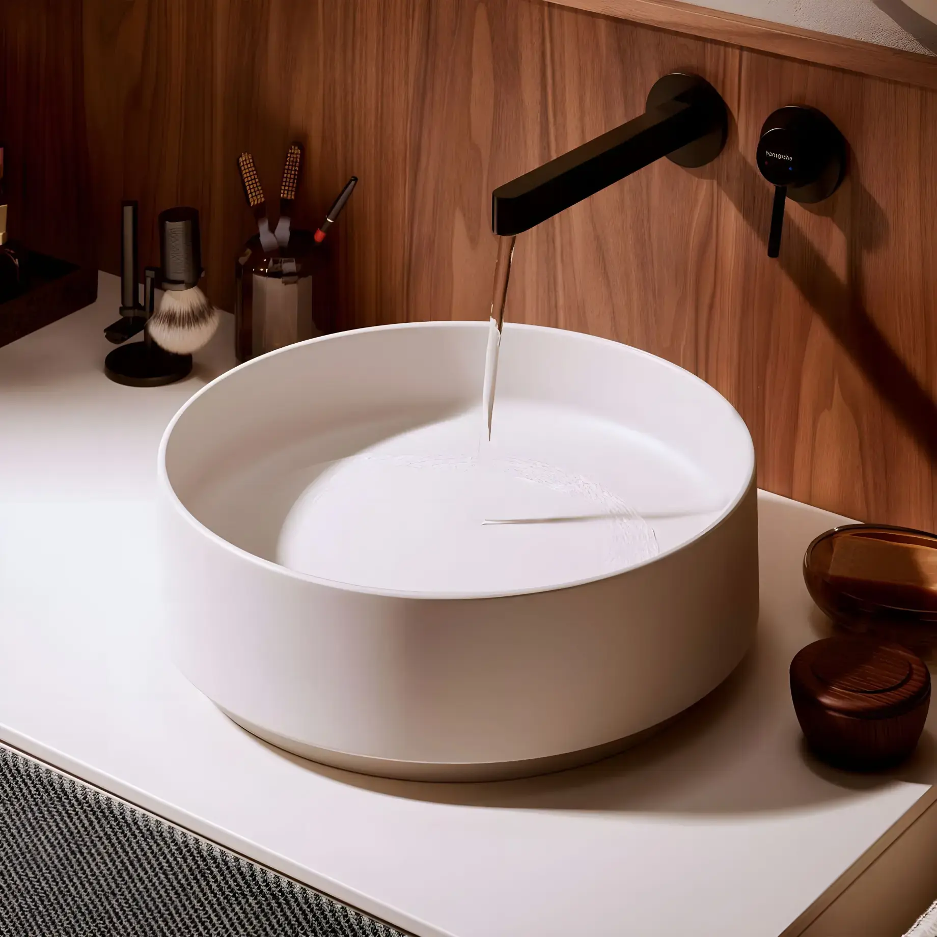 Умивальник Xuniva Evo S Hansgrohe 60323780 Sand Matt Beige — бічний ракурс