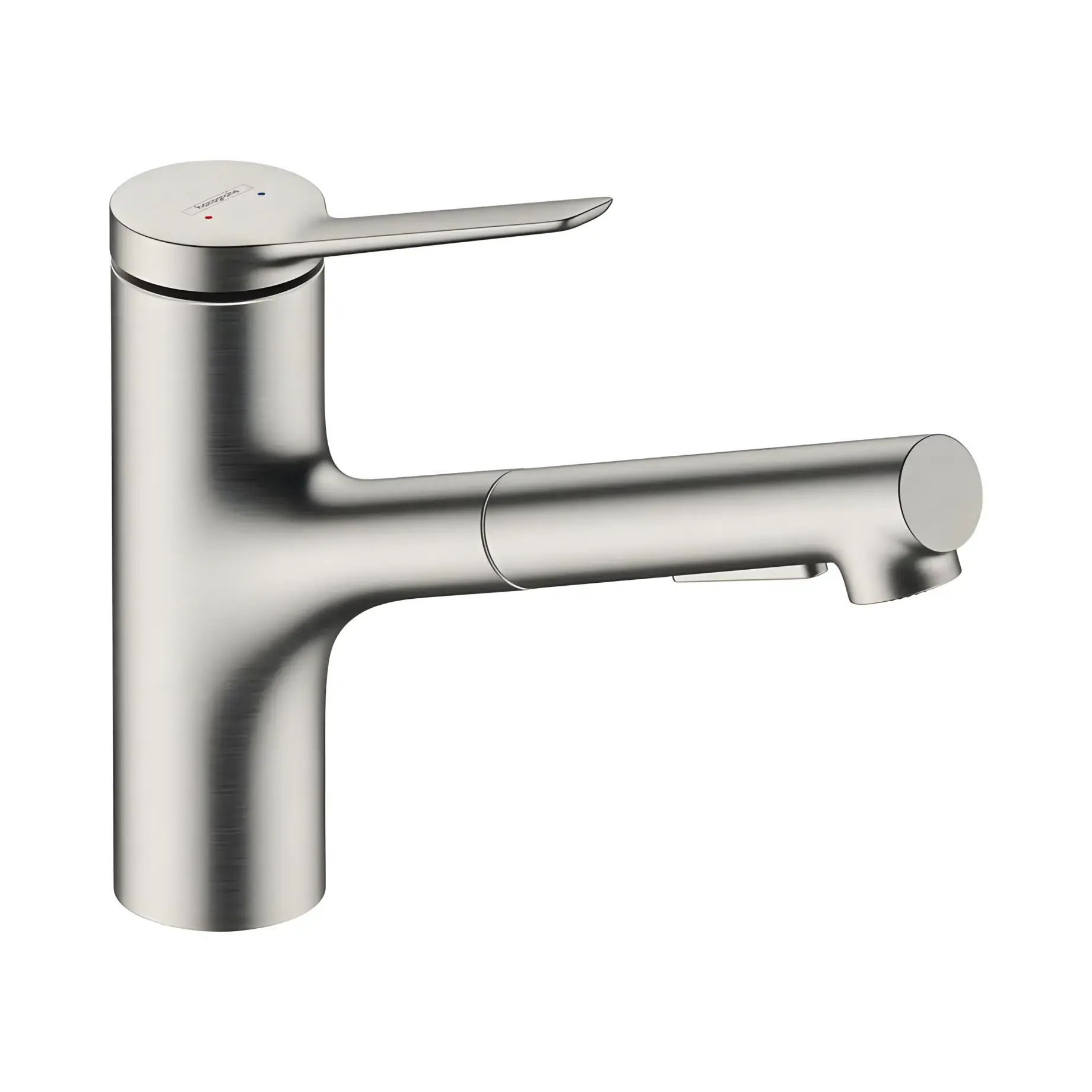 Змішувач для кухні Zesis M33 Hansgrohe 74800800 Stainless Steel Finish — вид на білому тлі