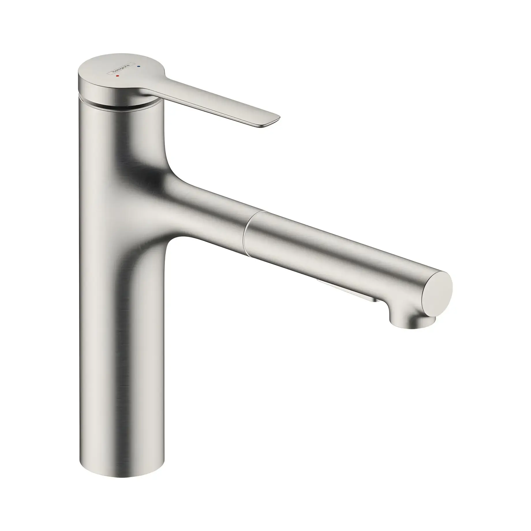 Змішувач для кухні Zesis M33 Hansgrohe 74804800 Stainless Steel Finish — вид на білому тлі