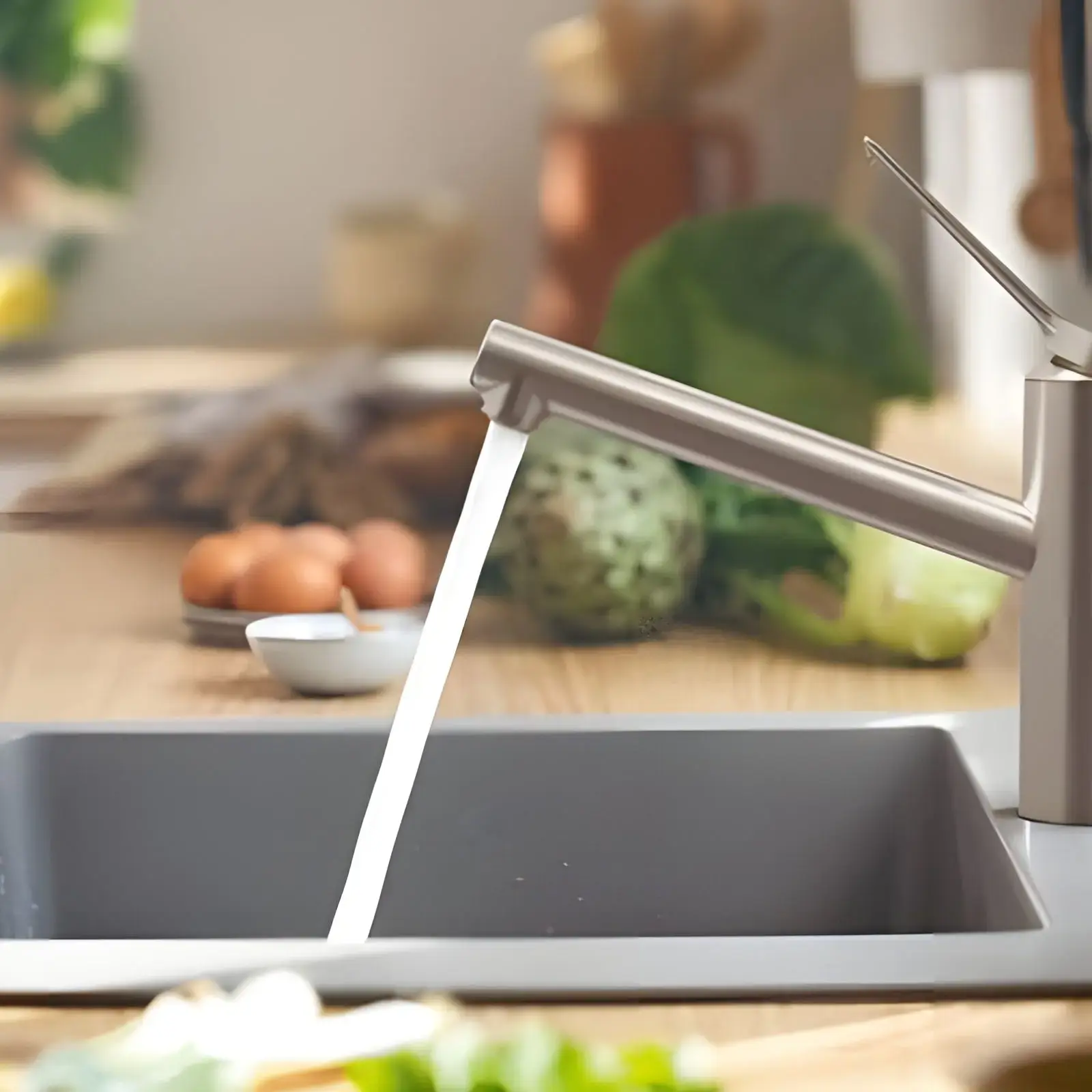 Змішувач для кухні Zesis M33 Hansgrohe 74806800 Stainless Steel Finish — вид спереду