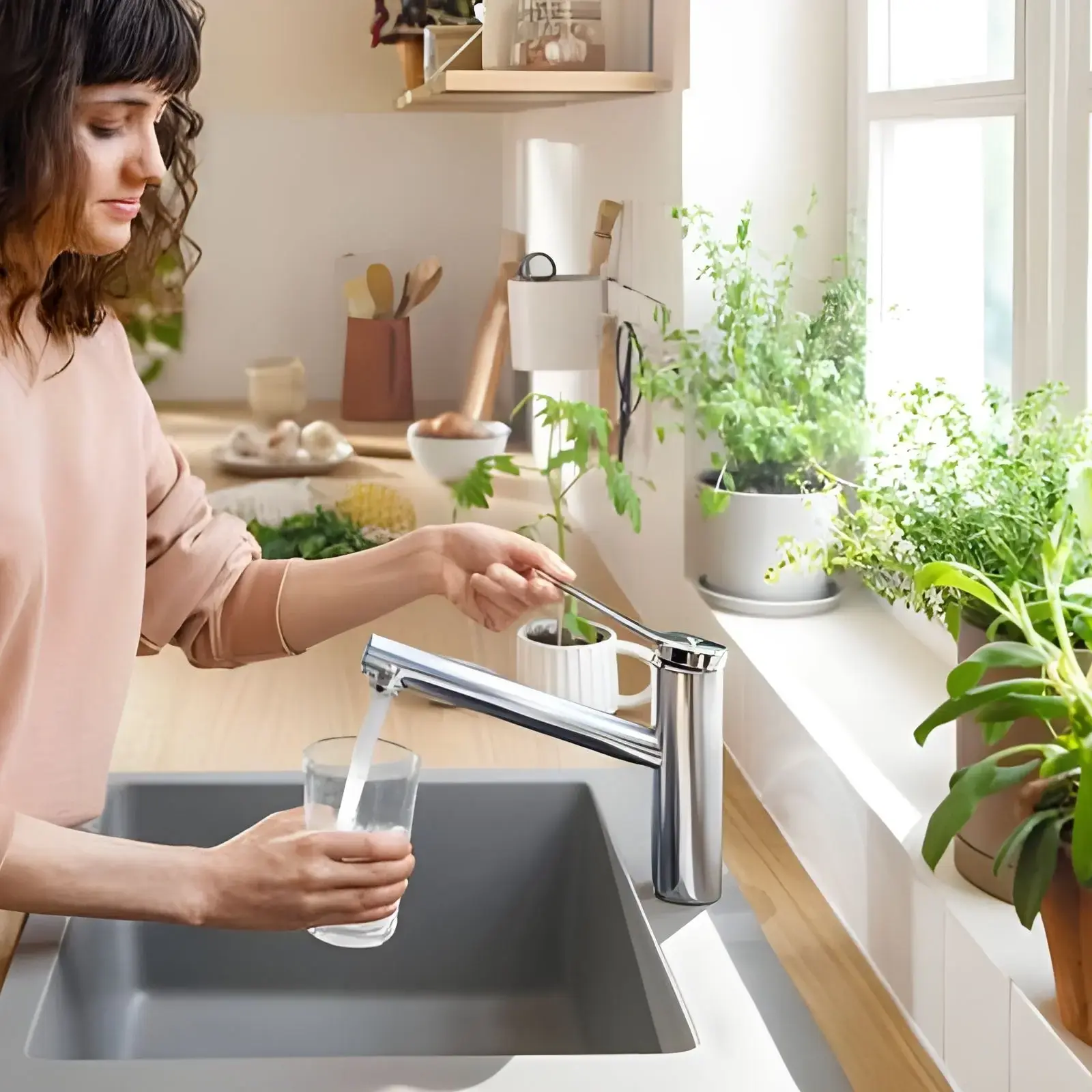 Змішувач для кухні Zesis M33 Hansgrohe 74811000 — вид ззаду