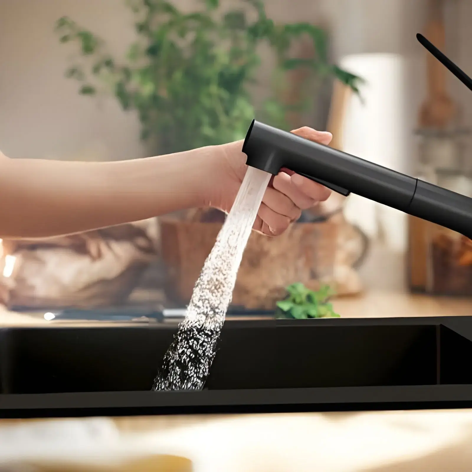 Змішувач для кухні Zesis M33 Hansgrohe 74820670 Matt Black — бічний ракурс