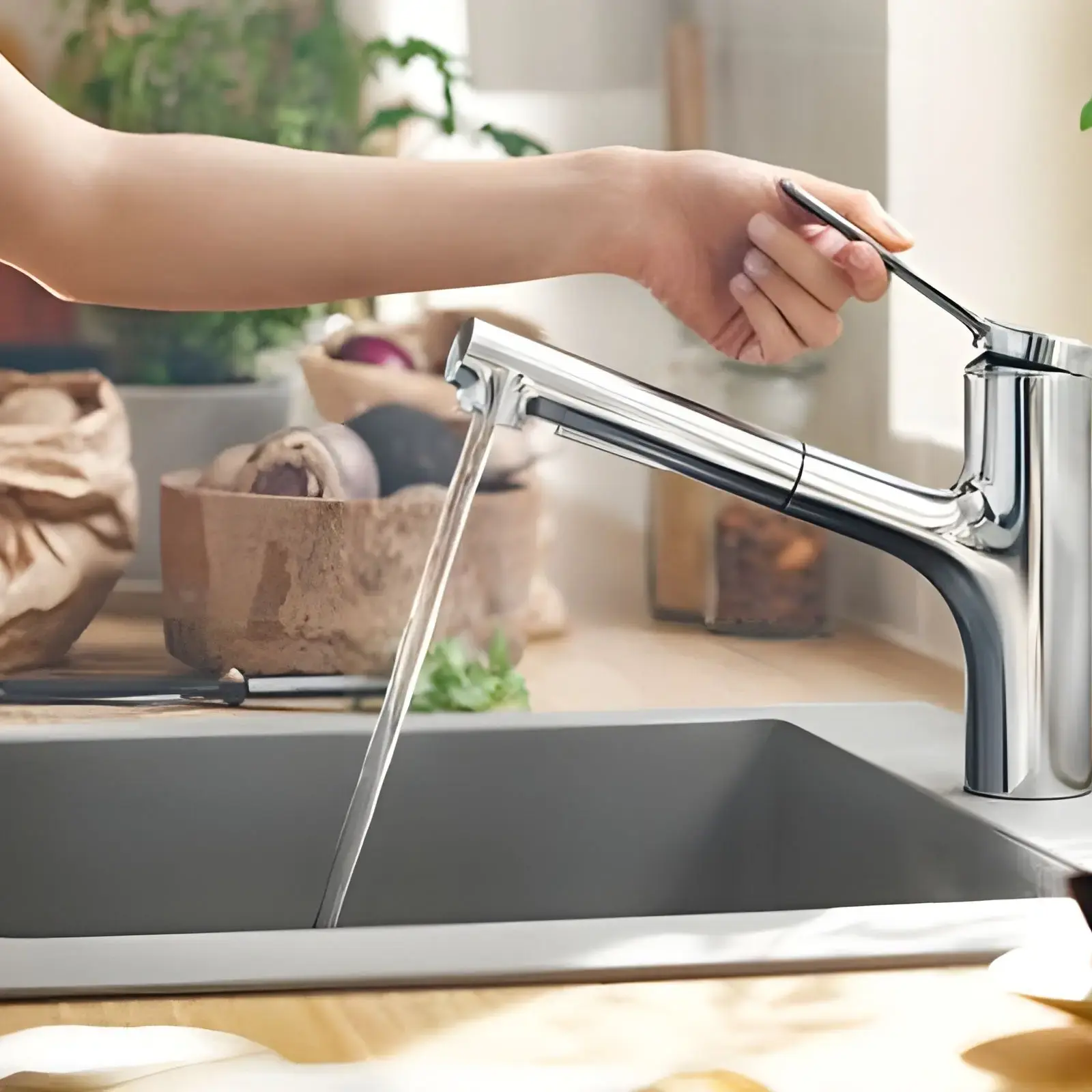 Змішувач для кухні Zesis M33 Hansgrohe 74821000 Chrome — бічний ракурс