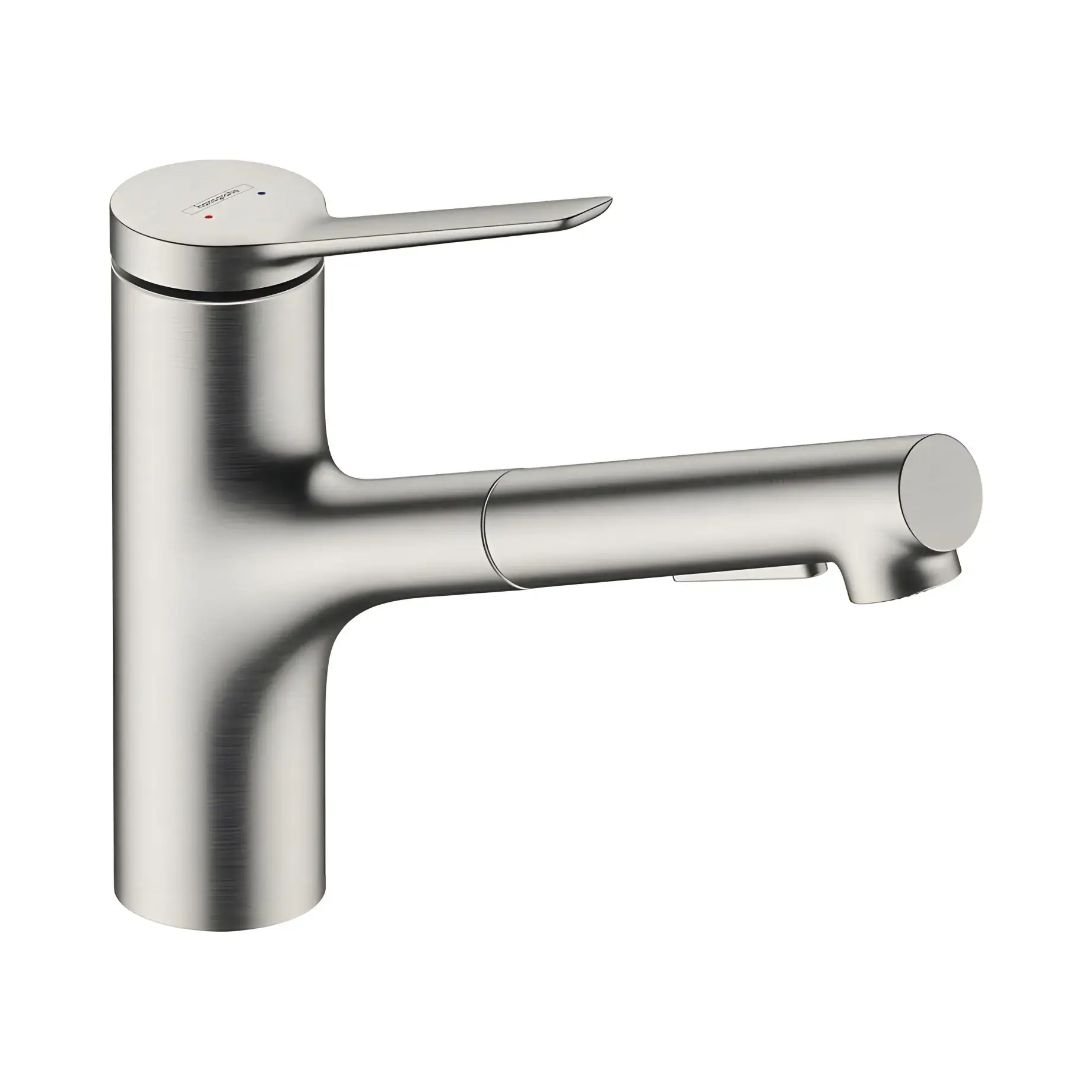 Змішувач для кухні Zesis M33 Hansgrohe 74821800 Stainless Steel Finish — вид на білому тлі