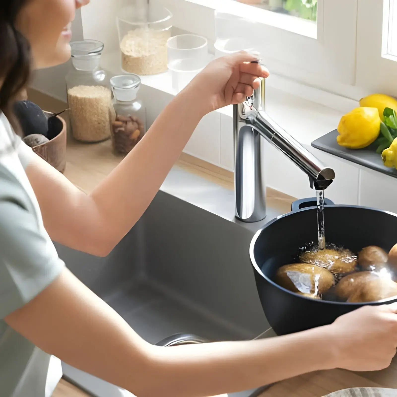 Змішувач для кухні Zesis M33 Hansgrohe 74822000 Chrome — вид ззаду
