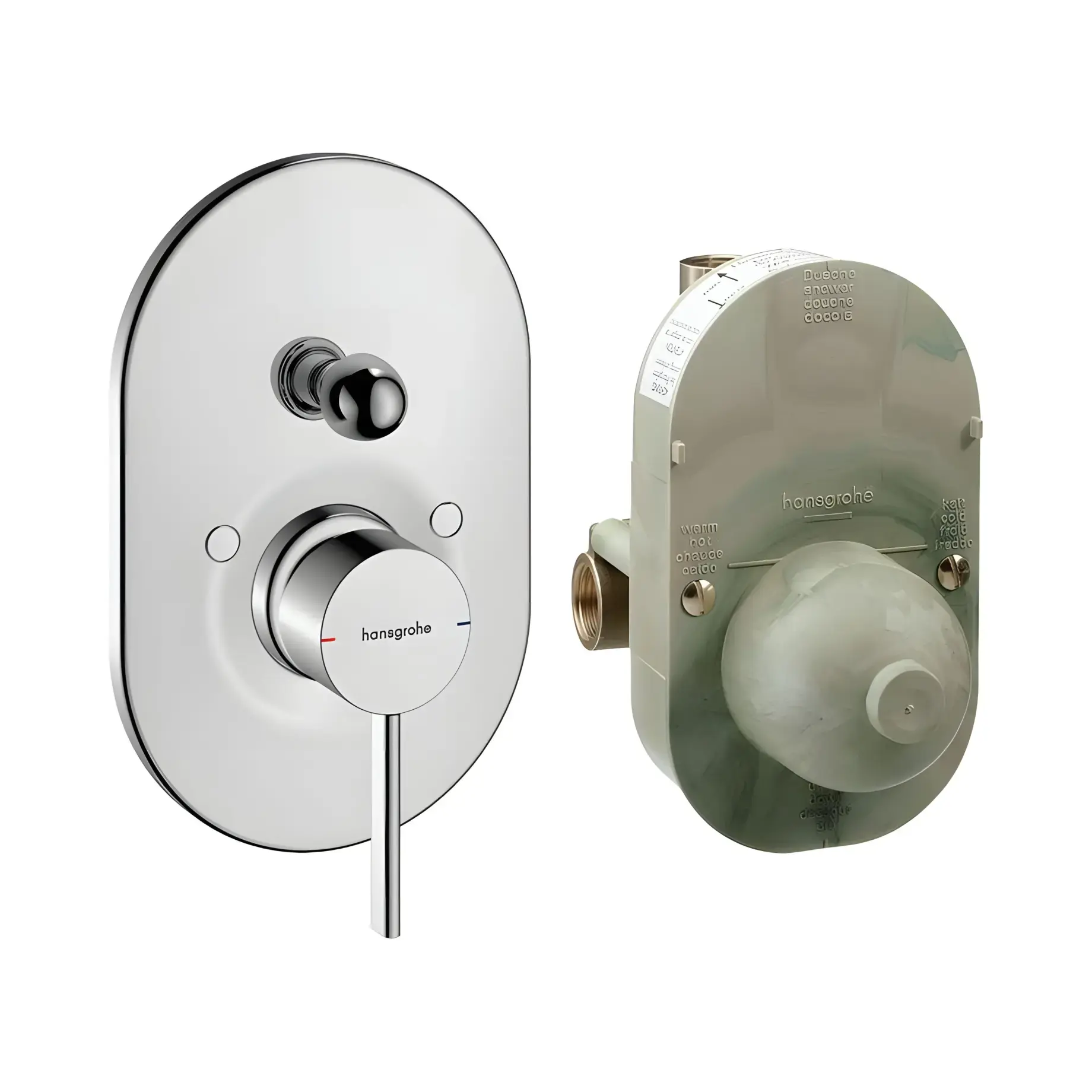 Змішувач для ванни та душу Zesis S Hansgrohe 74418000 Chrome — вид на білому тлі