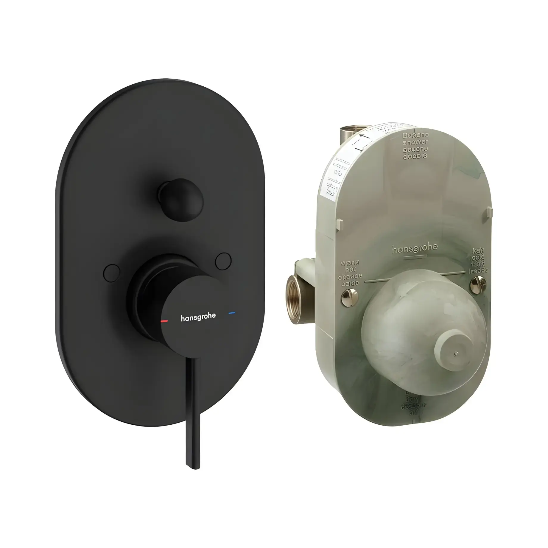 Змішувач для ванни та душу Zesis S Hansgrohe 74418670 Matt Black — вид на білому тлі