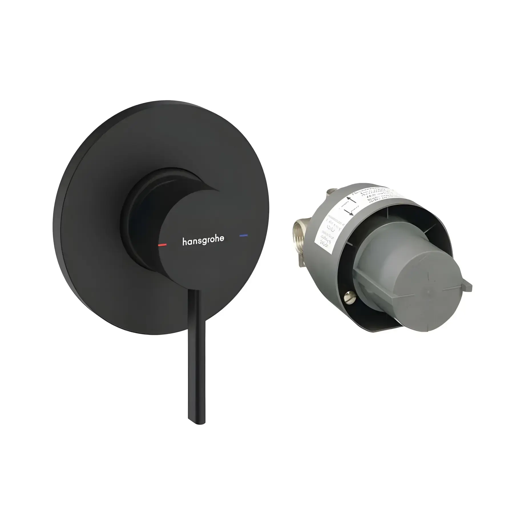 Змішувач для душу Zesis S Hansgrohe 74618670 Matt Black — вид на білому тлі