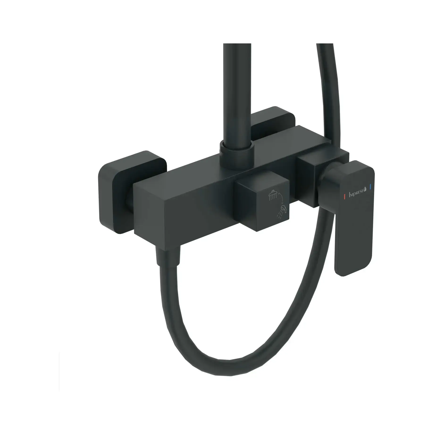 Душевая система со смесителем Bilovec Производитель t030S00910SP Matt Black 30 х 19 см — вид сверху