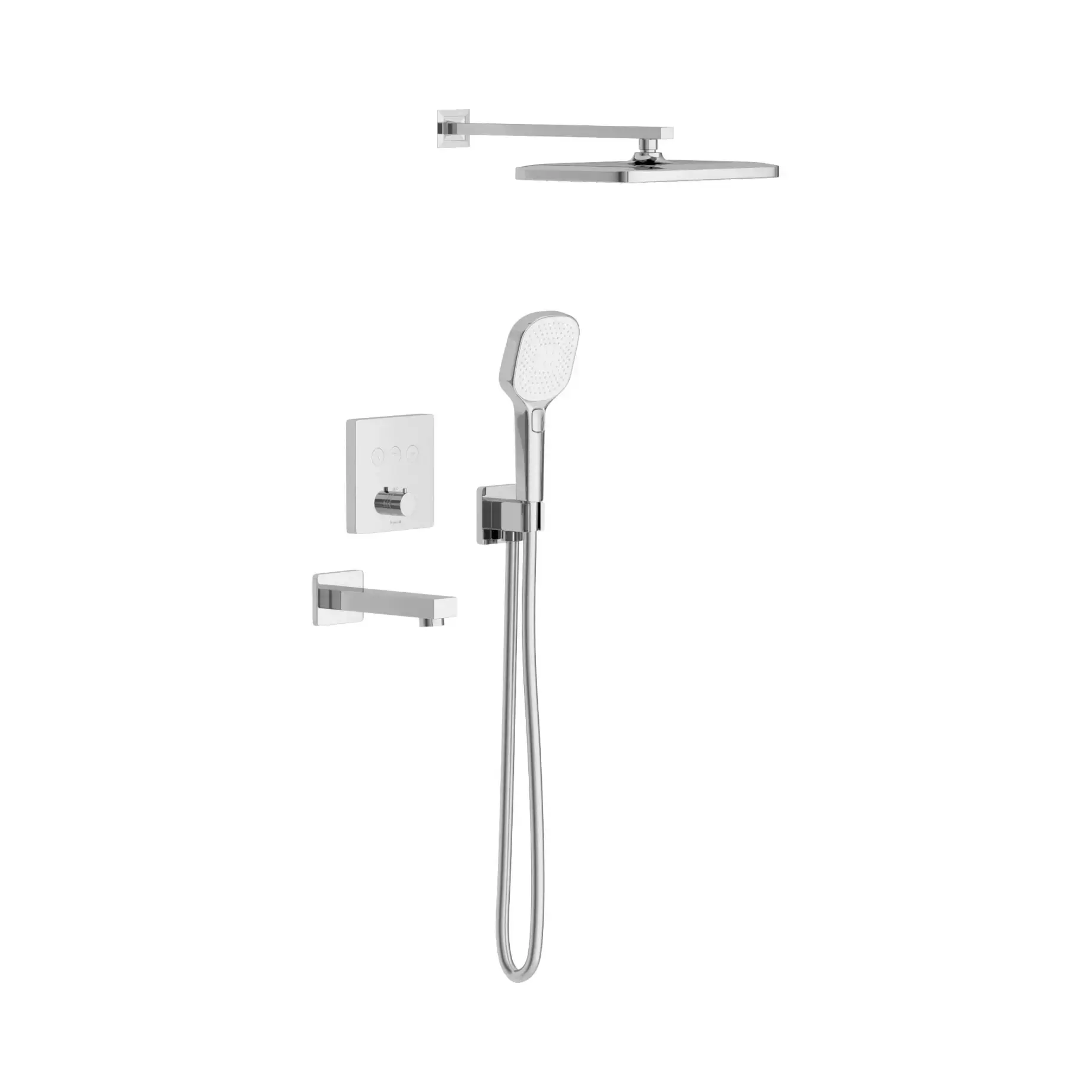 Комплект душової системи з термостатом Bilovec Imprese t04800901SBC Chrome — вид на білому тлі