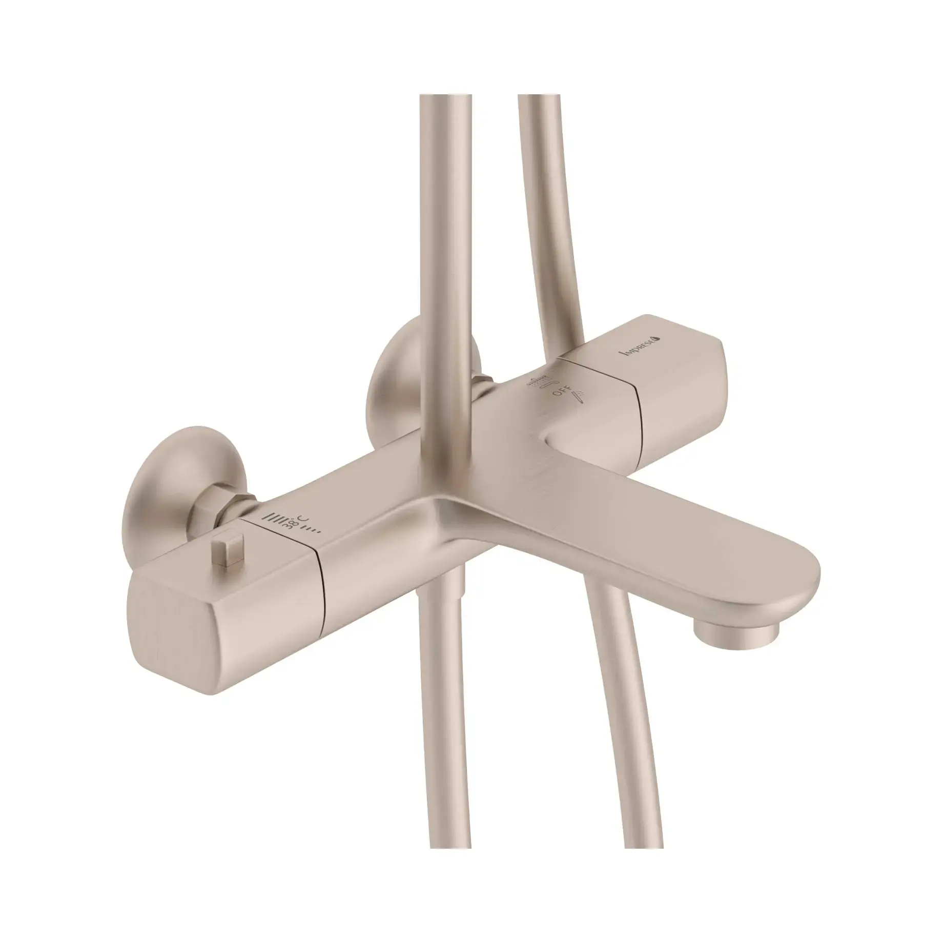Душевая система с термостатом Bilovec Производитель t048B00906TQ Cepillado níquel 30 х 19 см — вид сверху