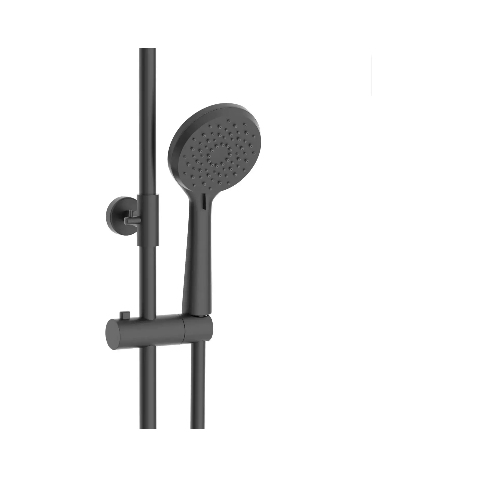 Душевая система с термостатом Bilovec Производитель t048S00910SR Matt Black Ø23 см — боковой ракурс
