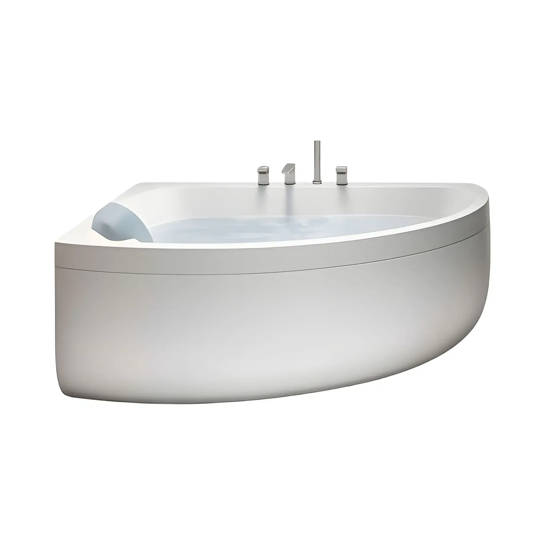 Ванна гідромасажна AQUASOUL OFFSET лівостороння Jacuzzi AQU30011A44 Gloss White 150 х 100 см — вид на білому тлі