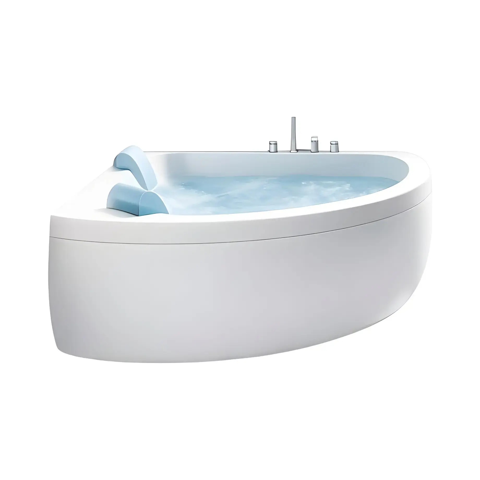 Ванна гідромасажна AQUASOUL CORNER Jacuzzi AQU60010A41 Gloss White 155 x 155 см — вид на білому тлі