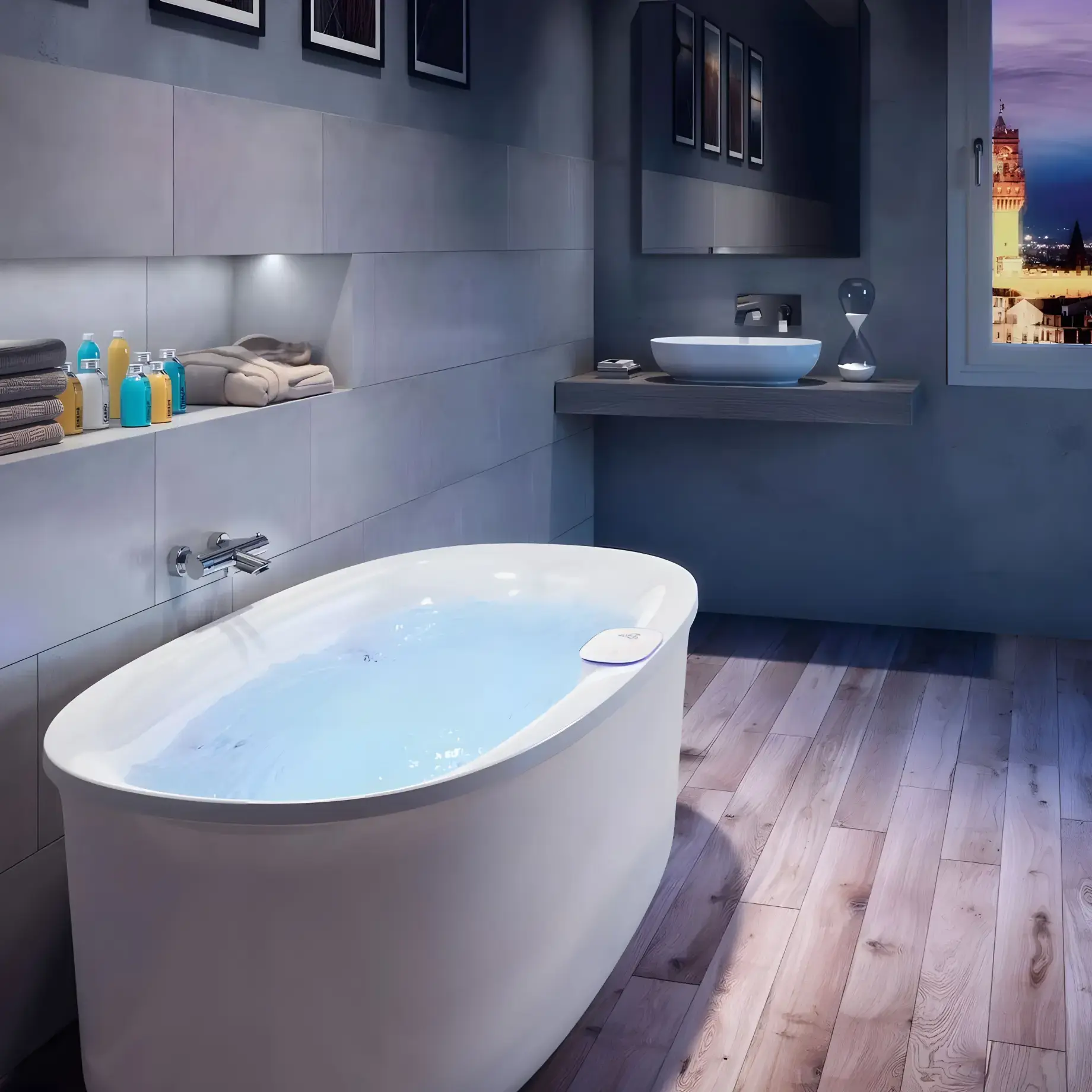 Ванна акрилова гідромасажна Arga Jacuzzi ARG101C0118 — вид ззаду