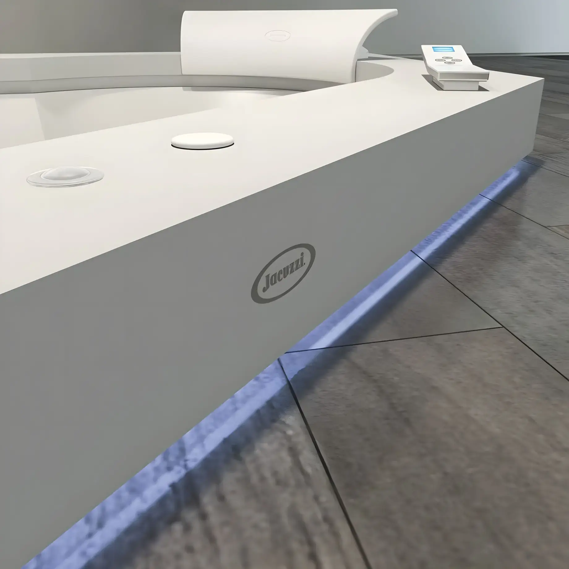 Ванна гідромасажна AURA CORNER CORIAN Jacuzzi AUR203K0A00+ 720206211 — вид ззаду