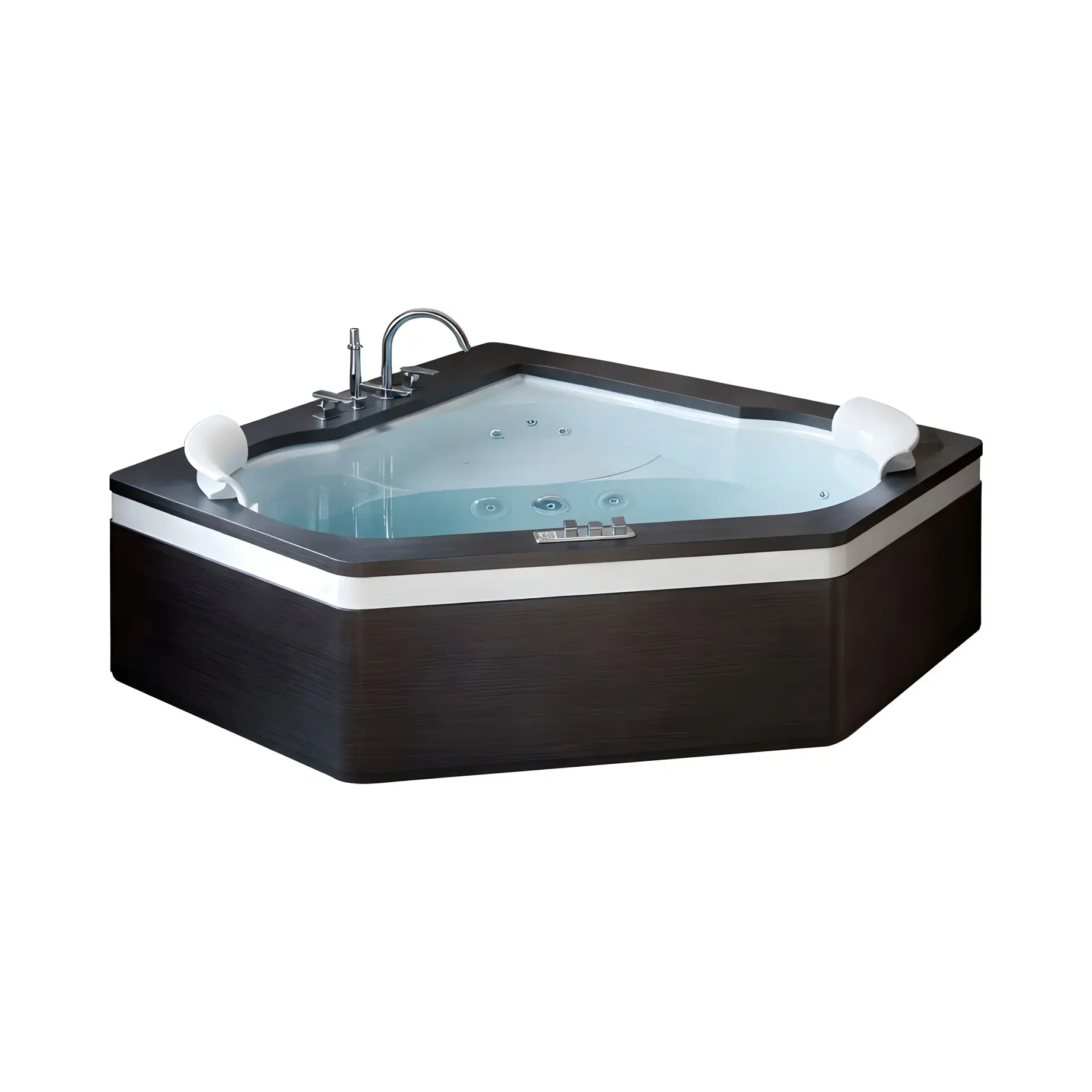 Ванна гідромасажна AURA  CORNER WOOD Jacuzzi AUR205K0A61 — вид на білому тлі