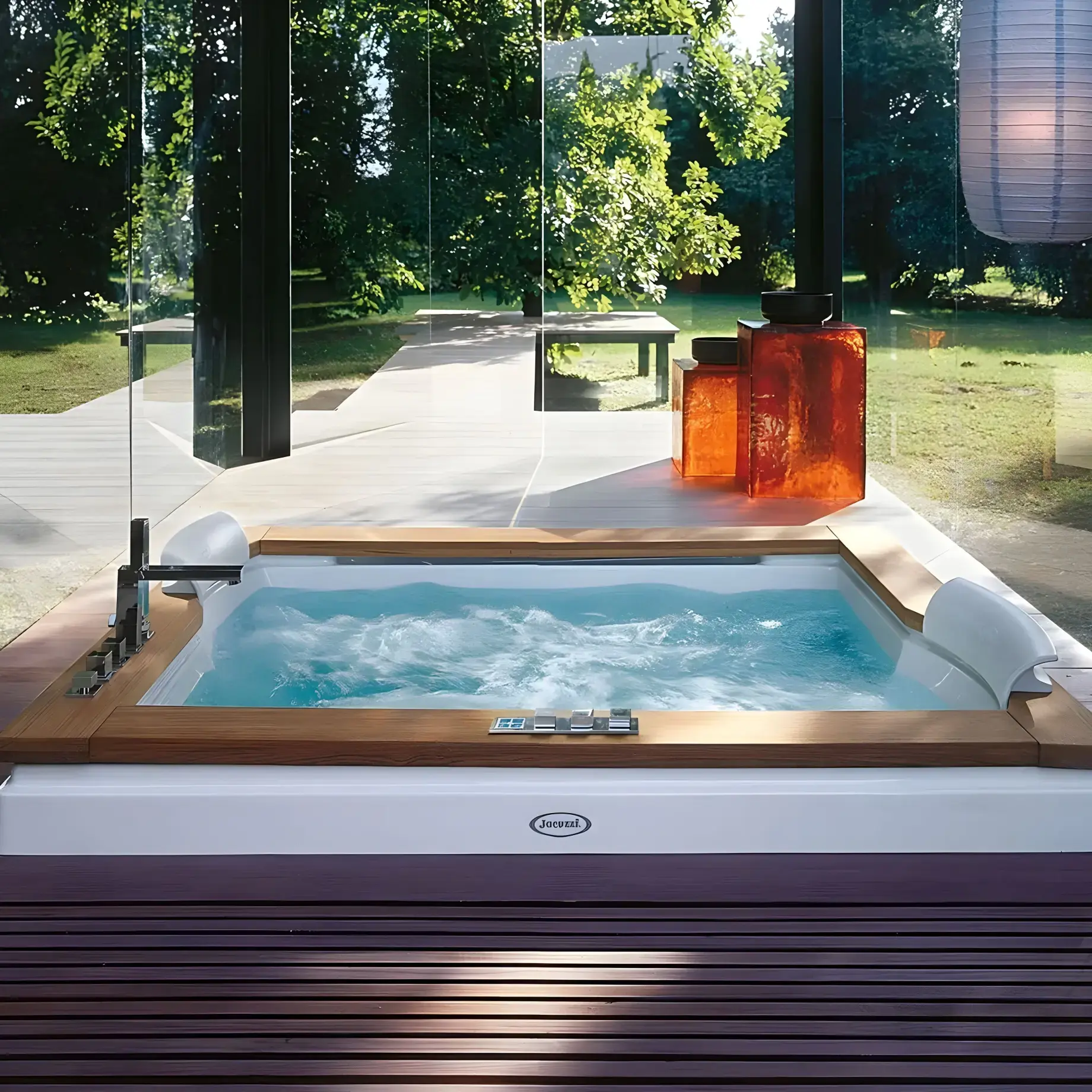 Ванна гідромасажна AURA PLUS WOOD Jacuzzi AUR304K0A00 — бічний ракурс