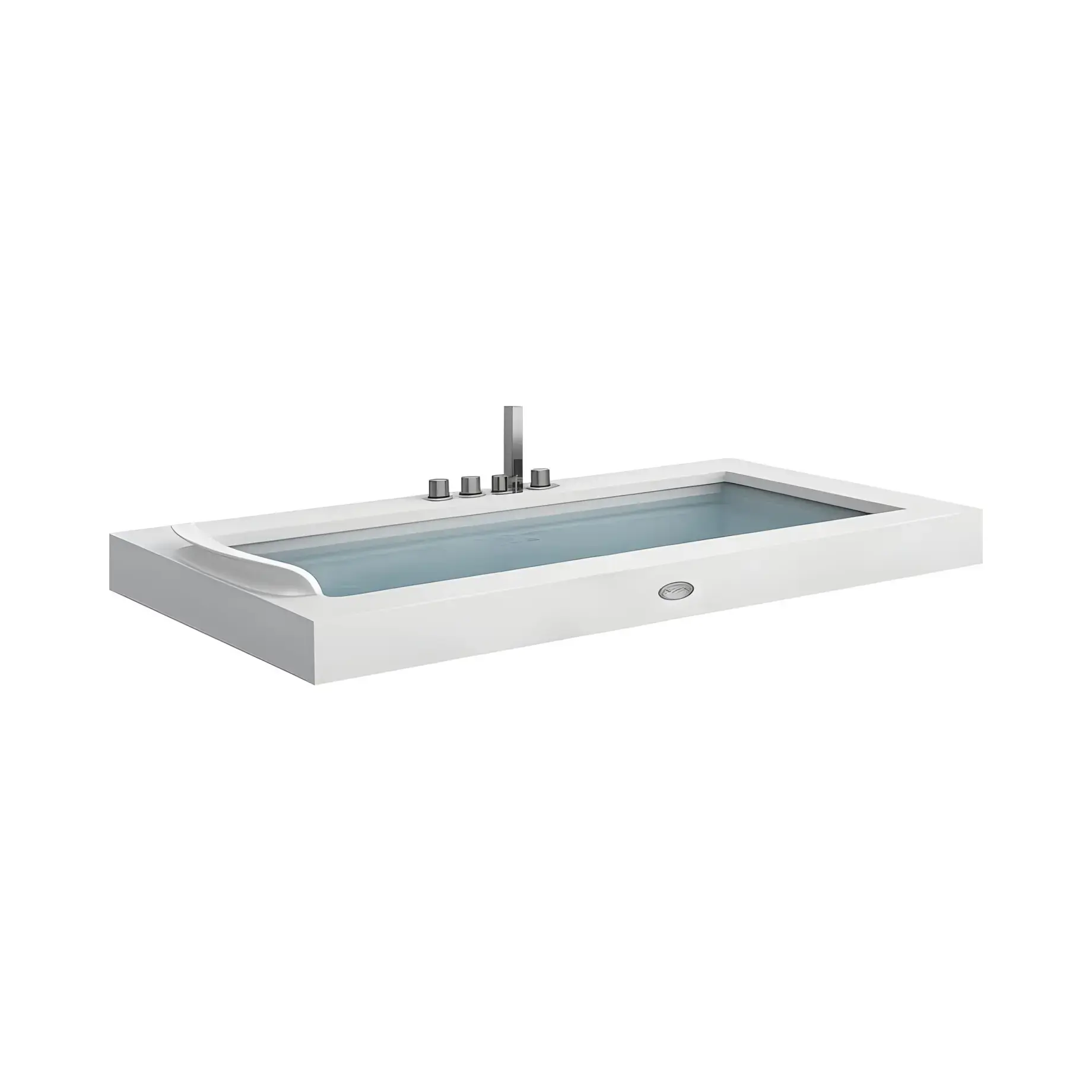Ванна гідромасажна AURA UNO CORIAN Jacuzzi AUR103K0A00+720206301 — вид на білому тлі