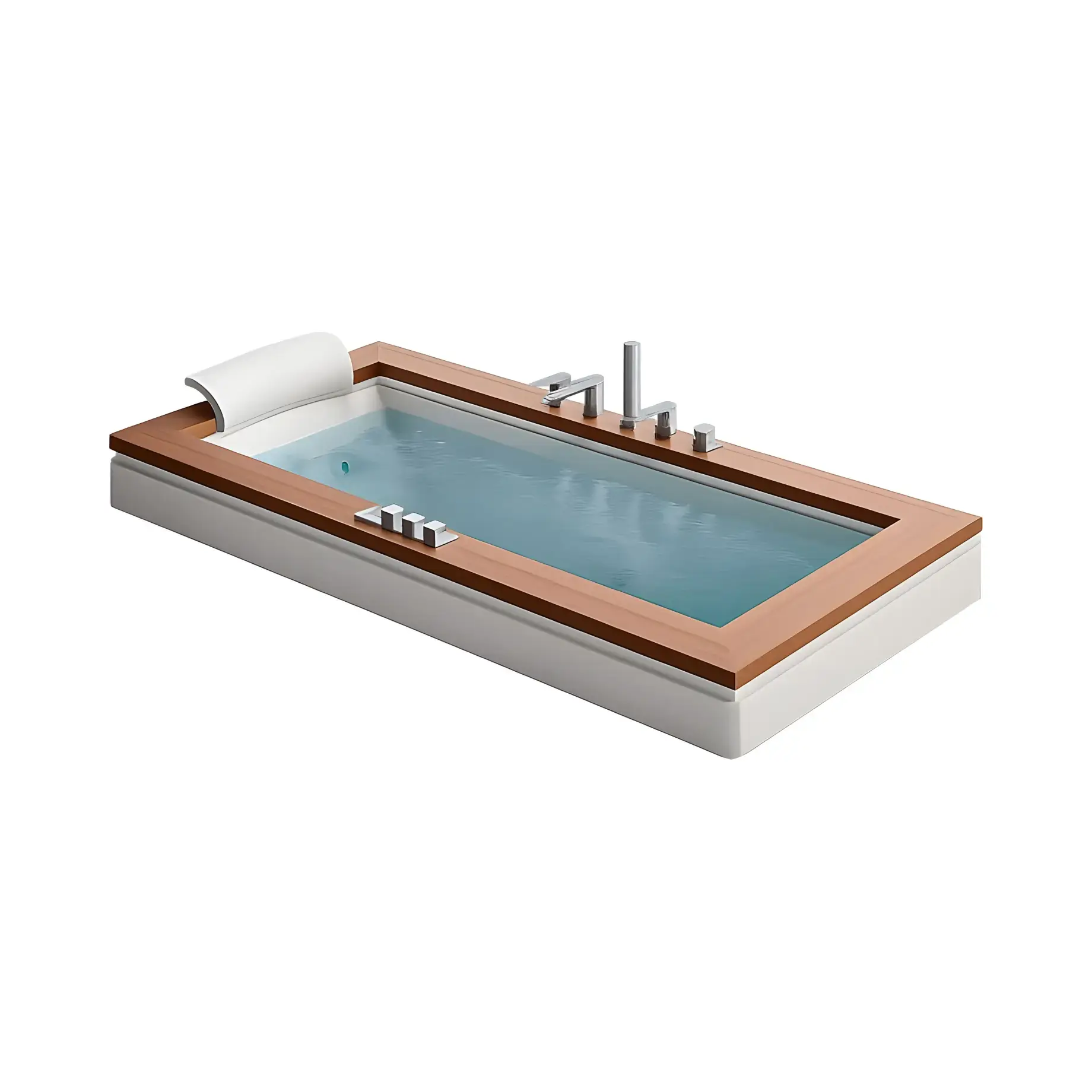 Ванна гідромасажна AURA UNO WOOD Jacuzzi AUR104J0A00 — вид на білому тлі