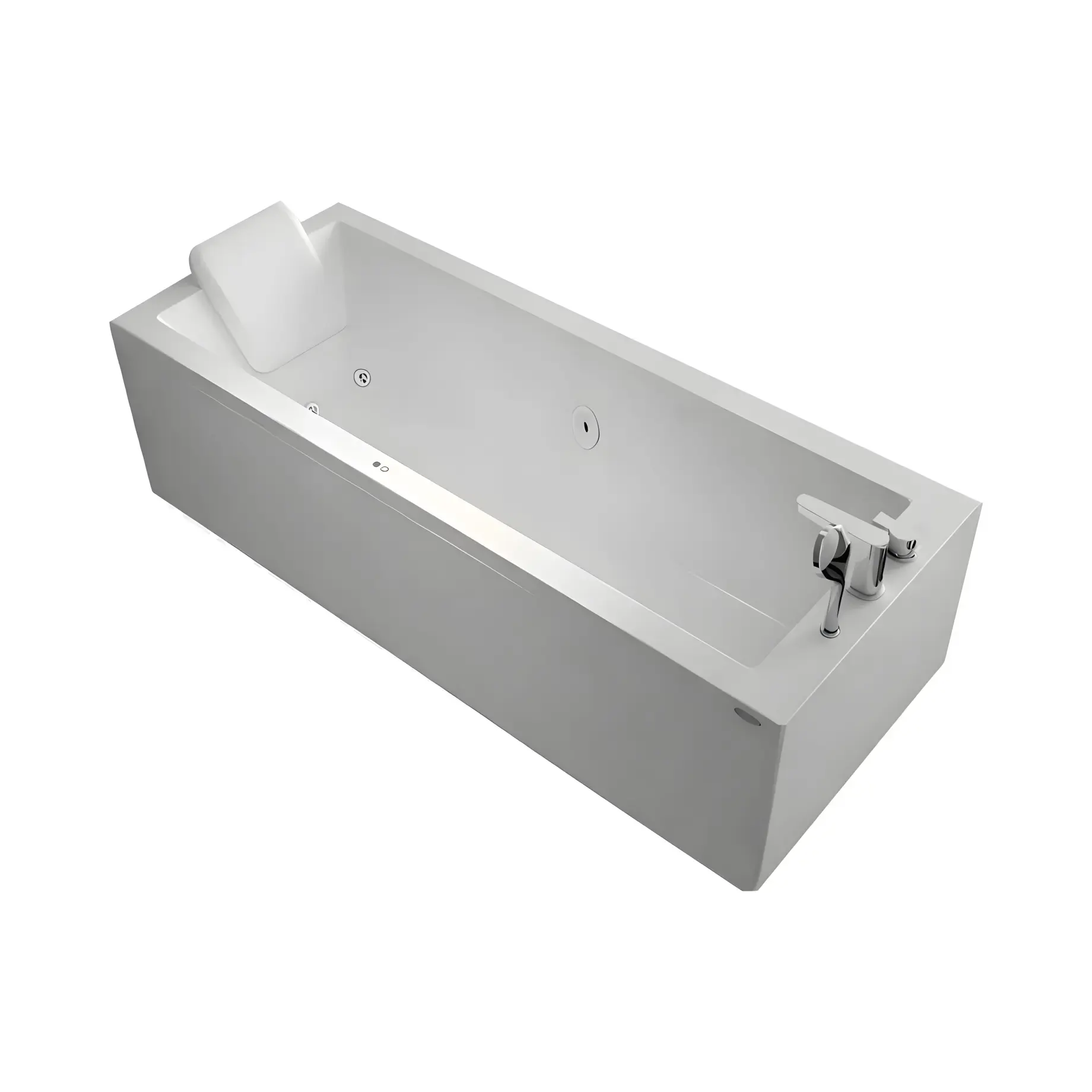 Ванна гідромасажна ENERGY BASE Jacuzzi ENE30121300 +  9440982A Gloss White 180 х 80 см — вид на білому тлі