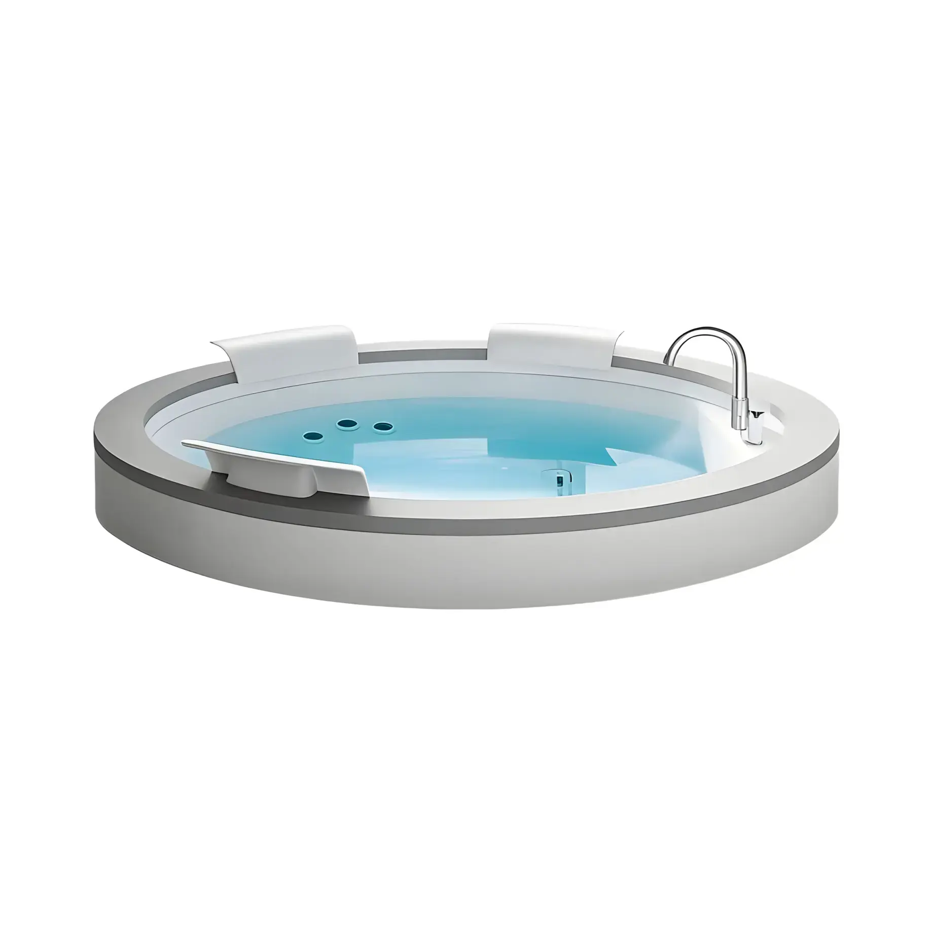 Ванна гідромасажна NOVA STONE Jacuzzi NOV201E0700 Gloss White 180 х 180 см — вид на білому тлі