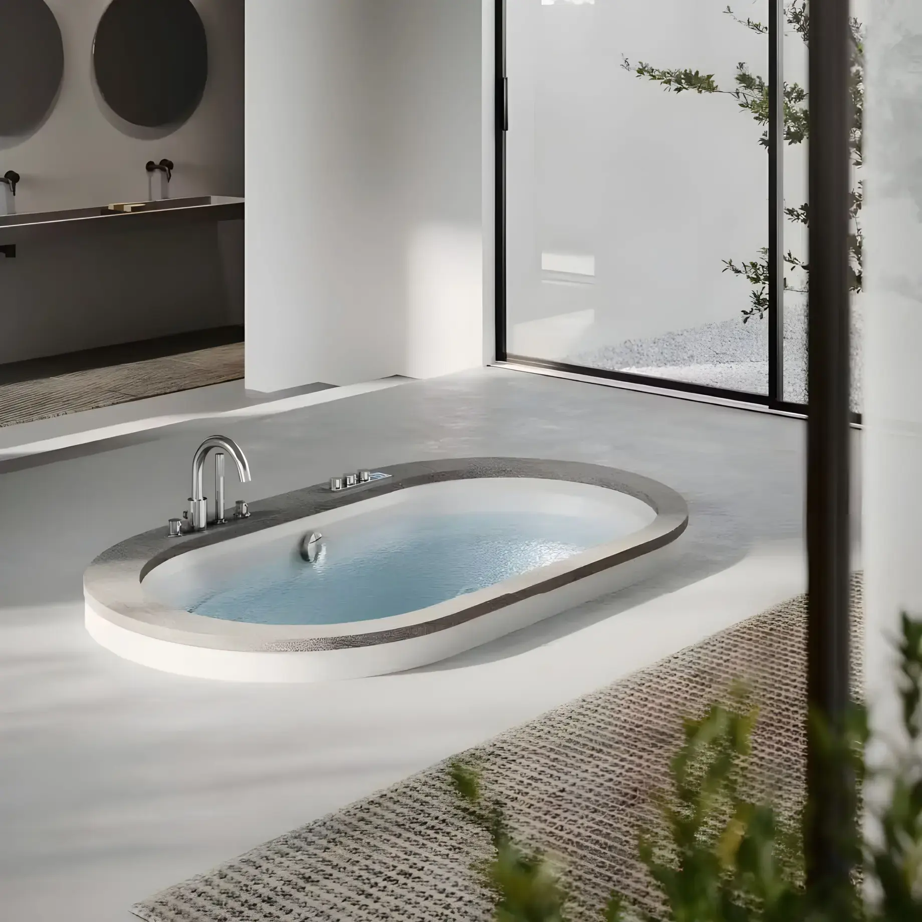 Ванна гідромасажна OPALIA STONE Jacuzzi OPA012E0700 — бічний ракурс