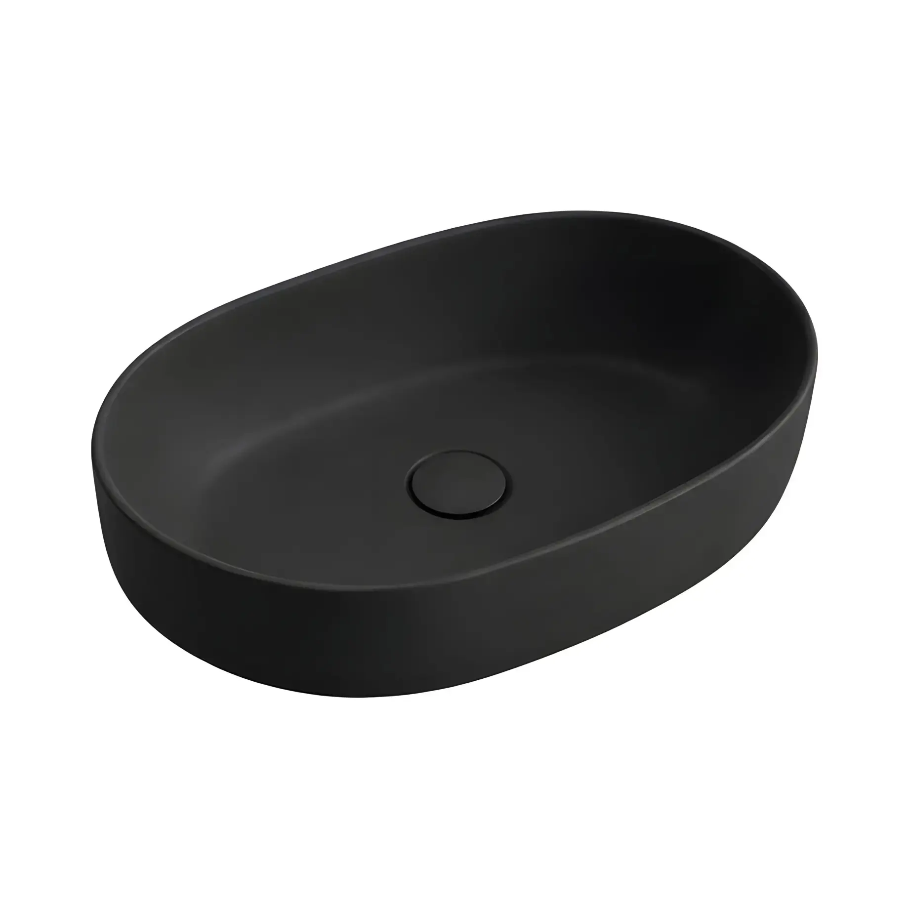 Умивальник Nolita Kerasan 5343 31 Matt Black 60 х 40 см — вид на білому тлі