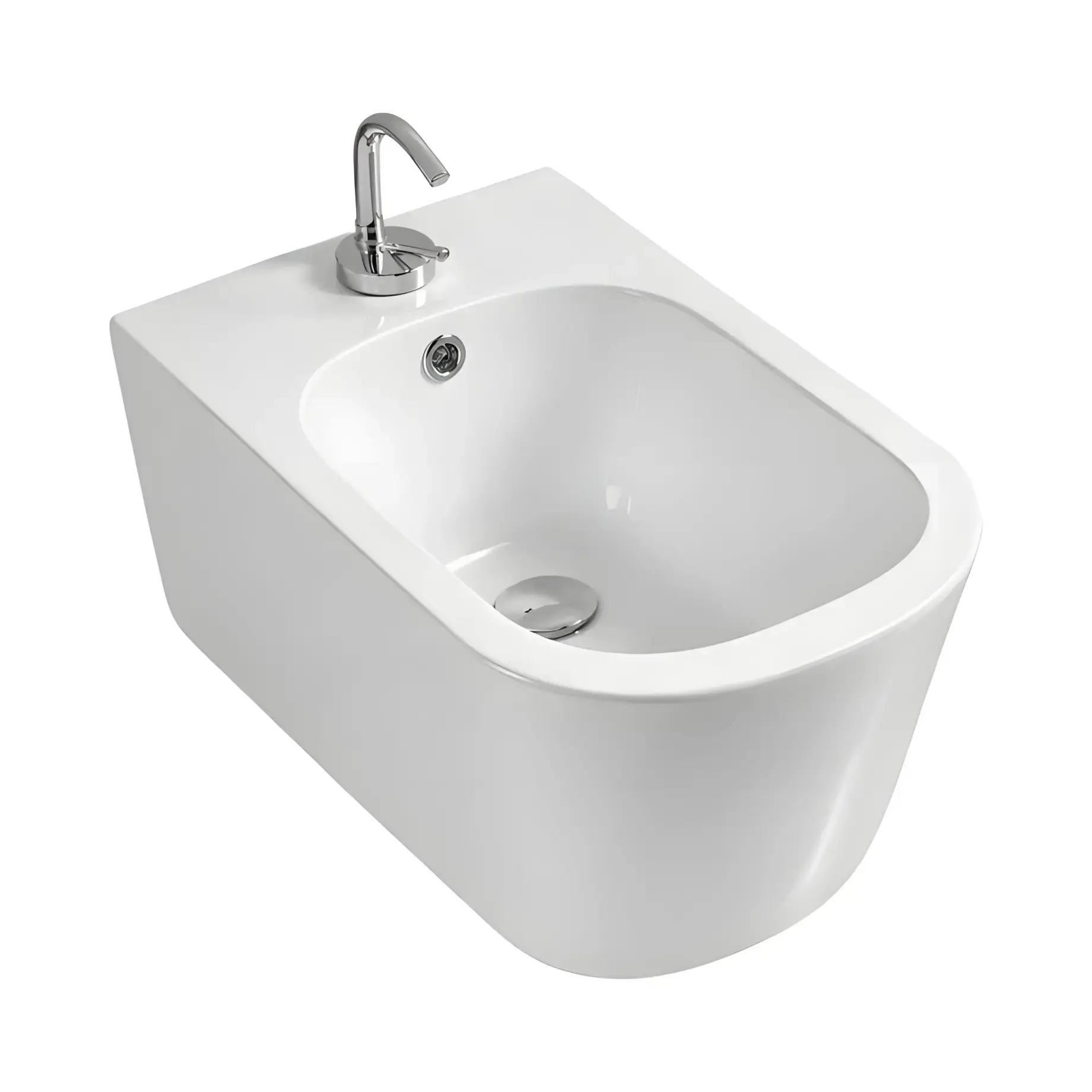Біде Tribeca Kerasan 5125 01 Bianco Lucido 55 х 35 см — вид на білому тлі