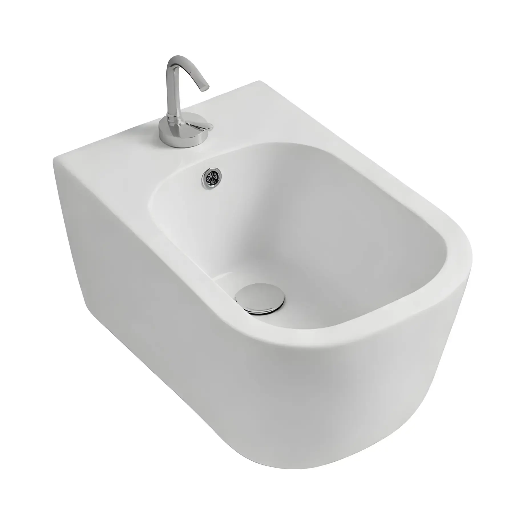 Біде Tribeca Kerasan 5125 30 Bianco Lucido 54 х 35 см — вид на білому тлі