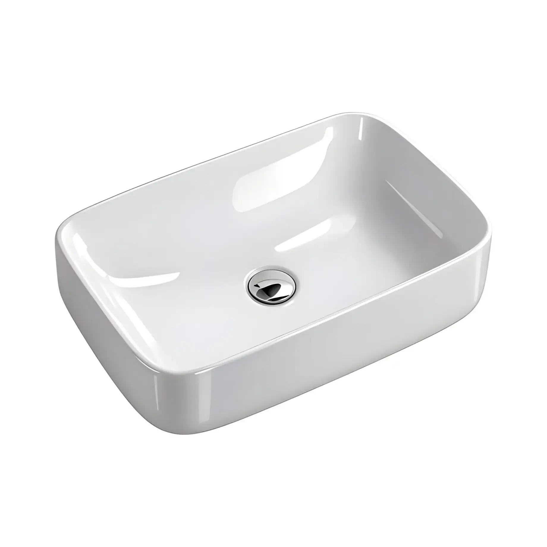 Умивальник Tribeca Kerasan 5141 01 Glossy White 60 х 38 см — вид на білому тлі