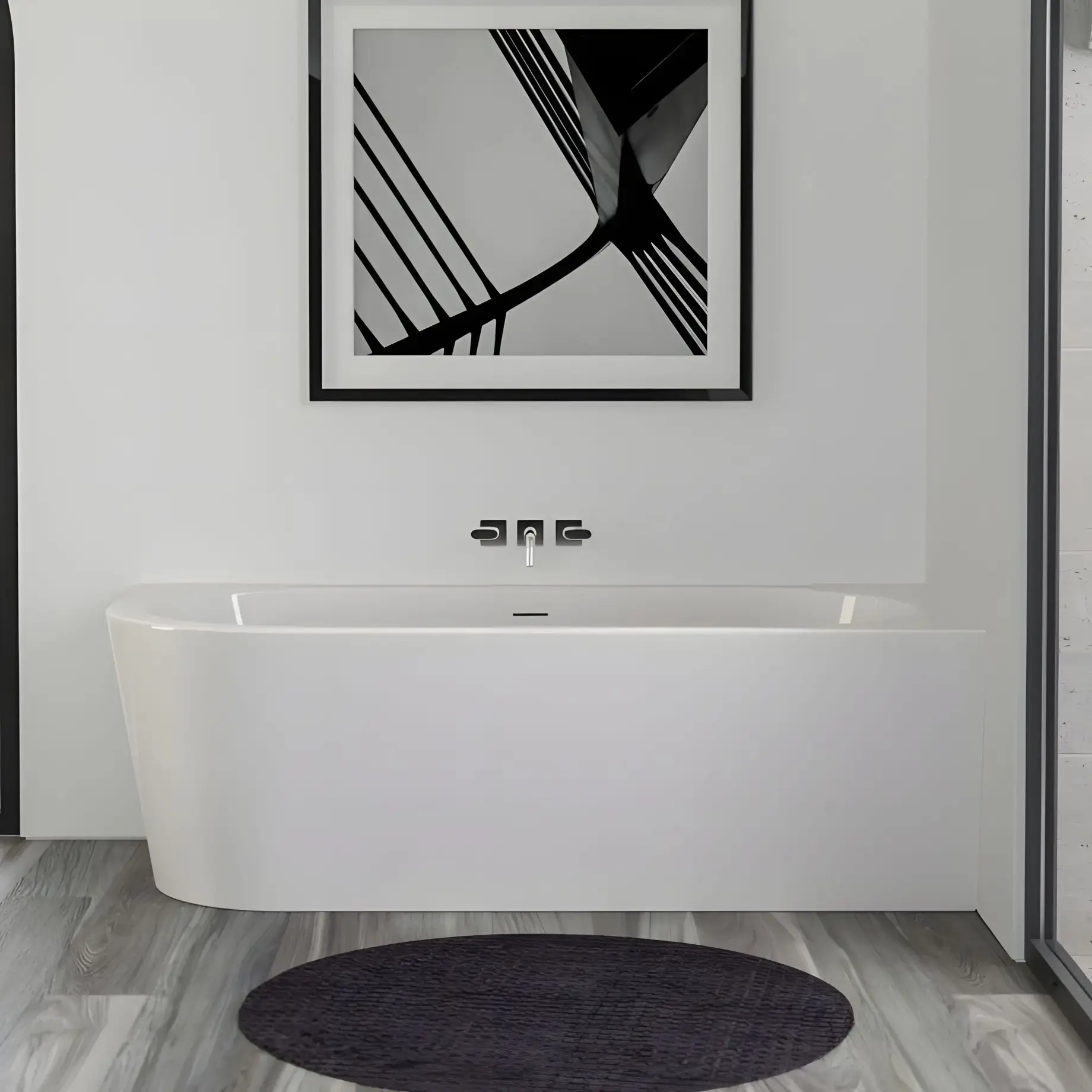 Ванна Wall Corner L Knief 0100-277-L-WM Matt White — вид спереду